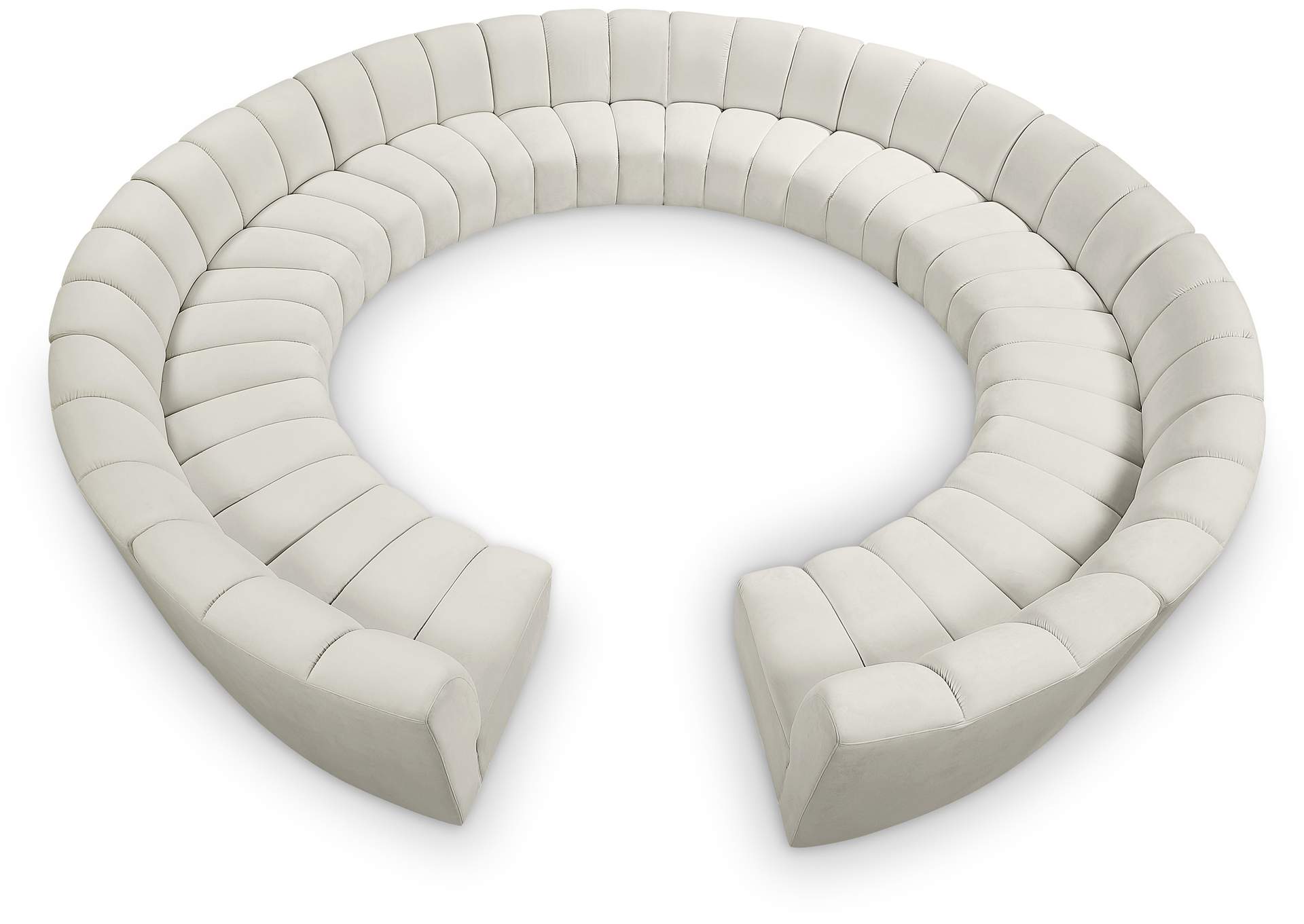 Infinity Cream Velvet 12 Piece Modular Sectional,Meridian Furniture