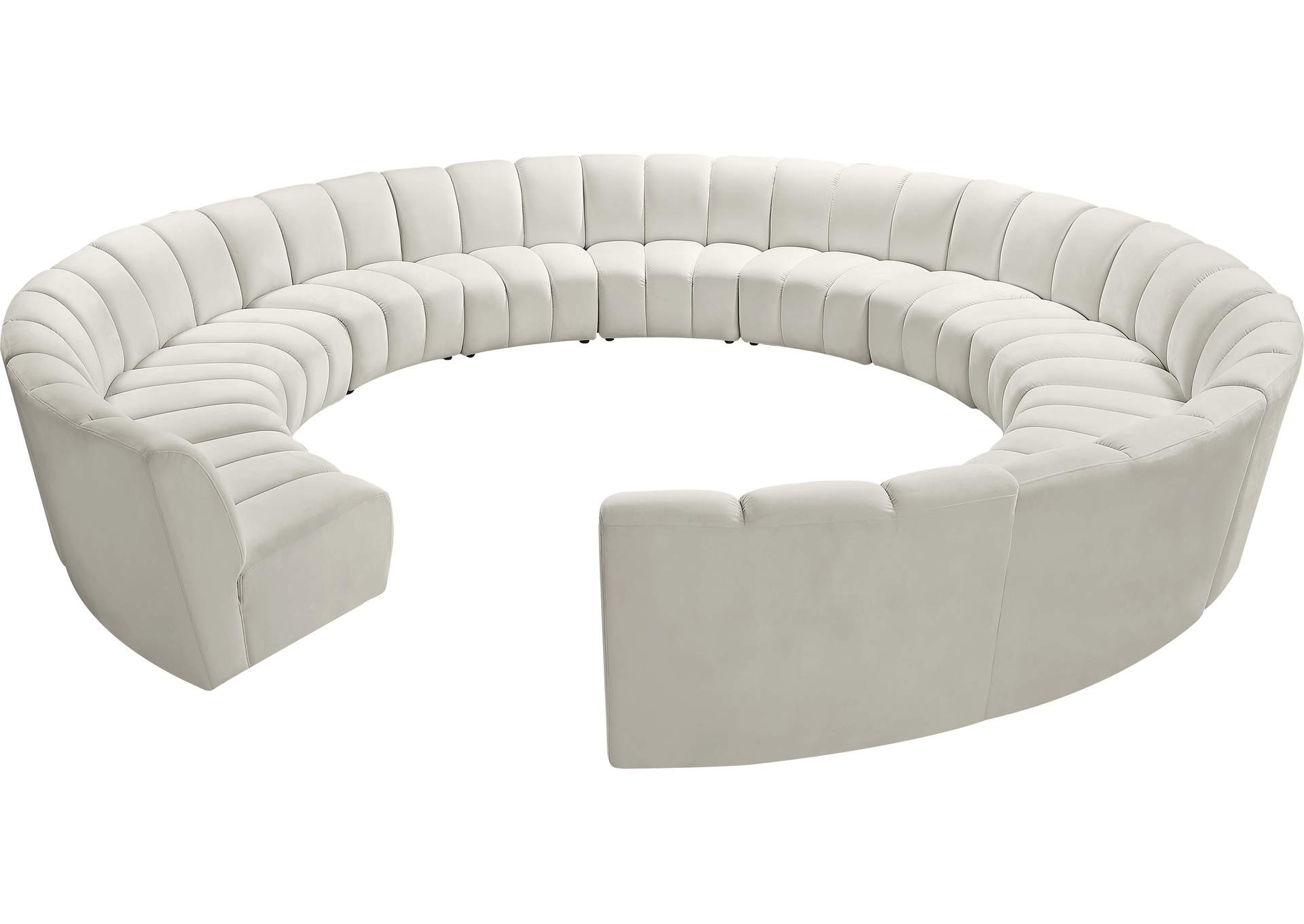 Infinity Cream Velvet 12 Piece Modular Sectional,Meridian Furniture