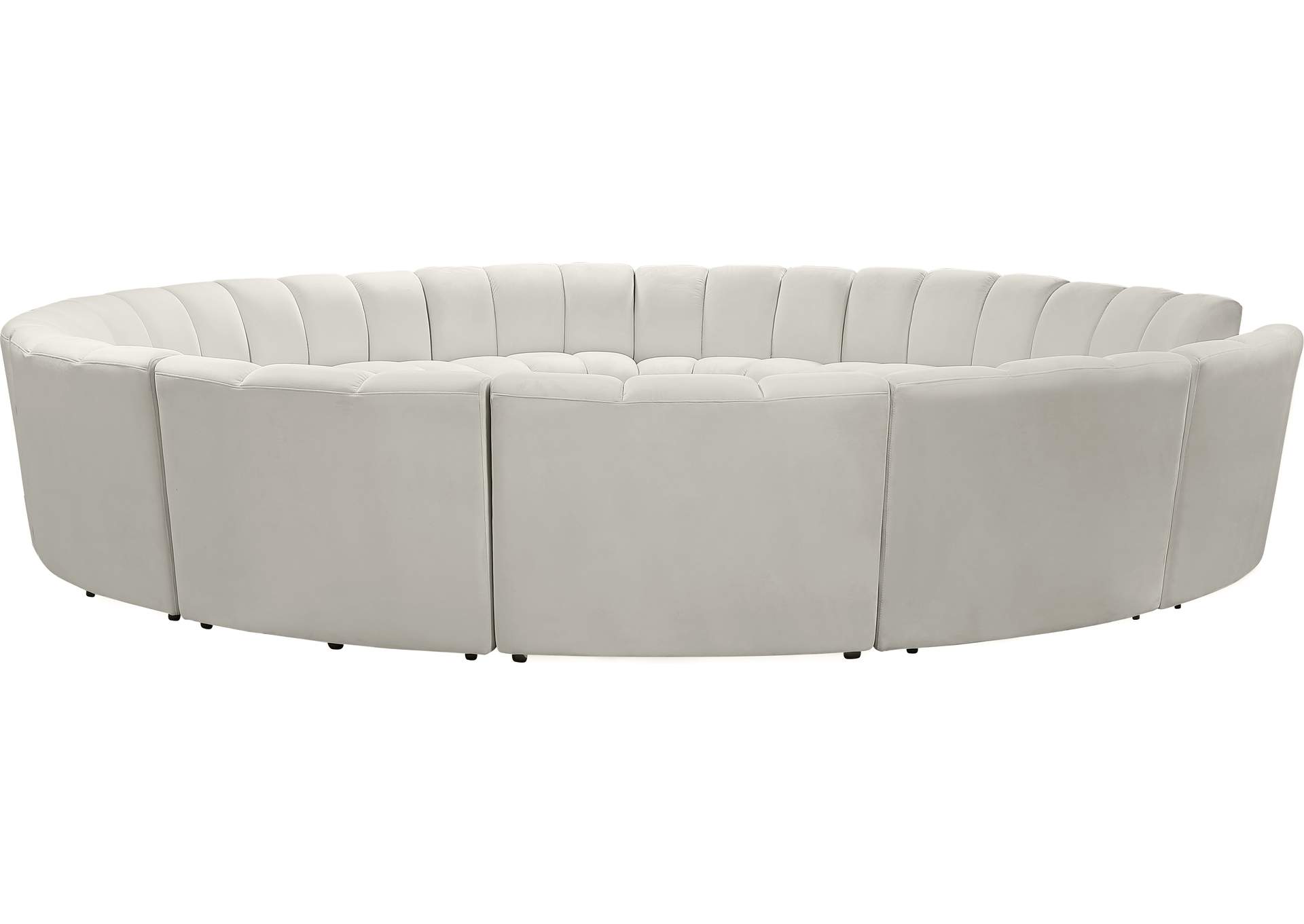 Infinity Cream Velvet 12 Piece Modular Sectional,Meridian Furniture