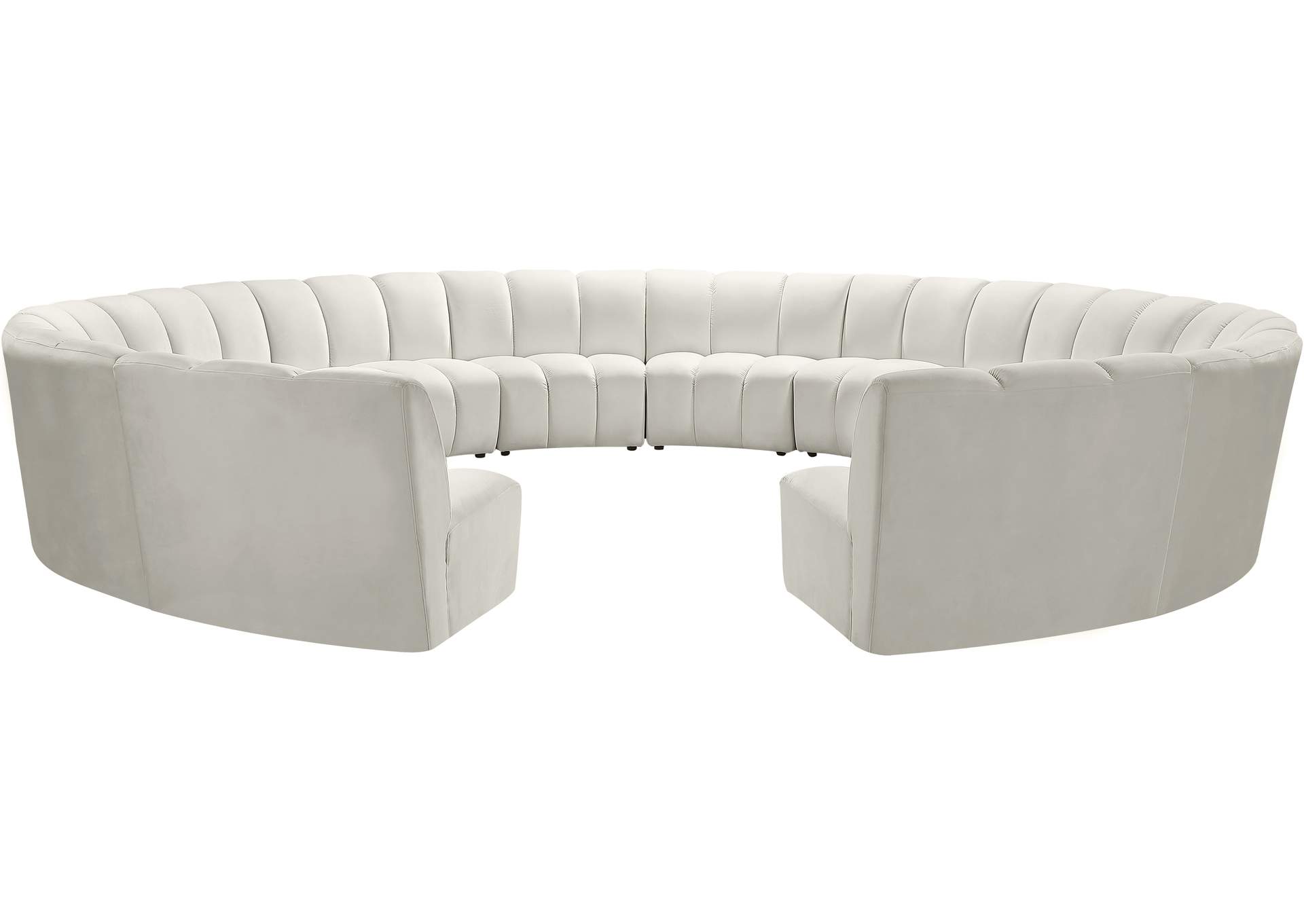 Infinity Cream Velvet 12 Piece Modular Sectional,Meridian Furniture