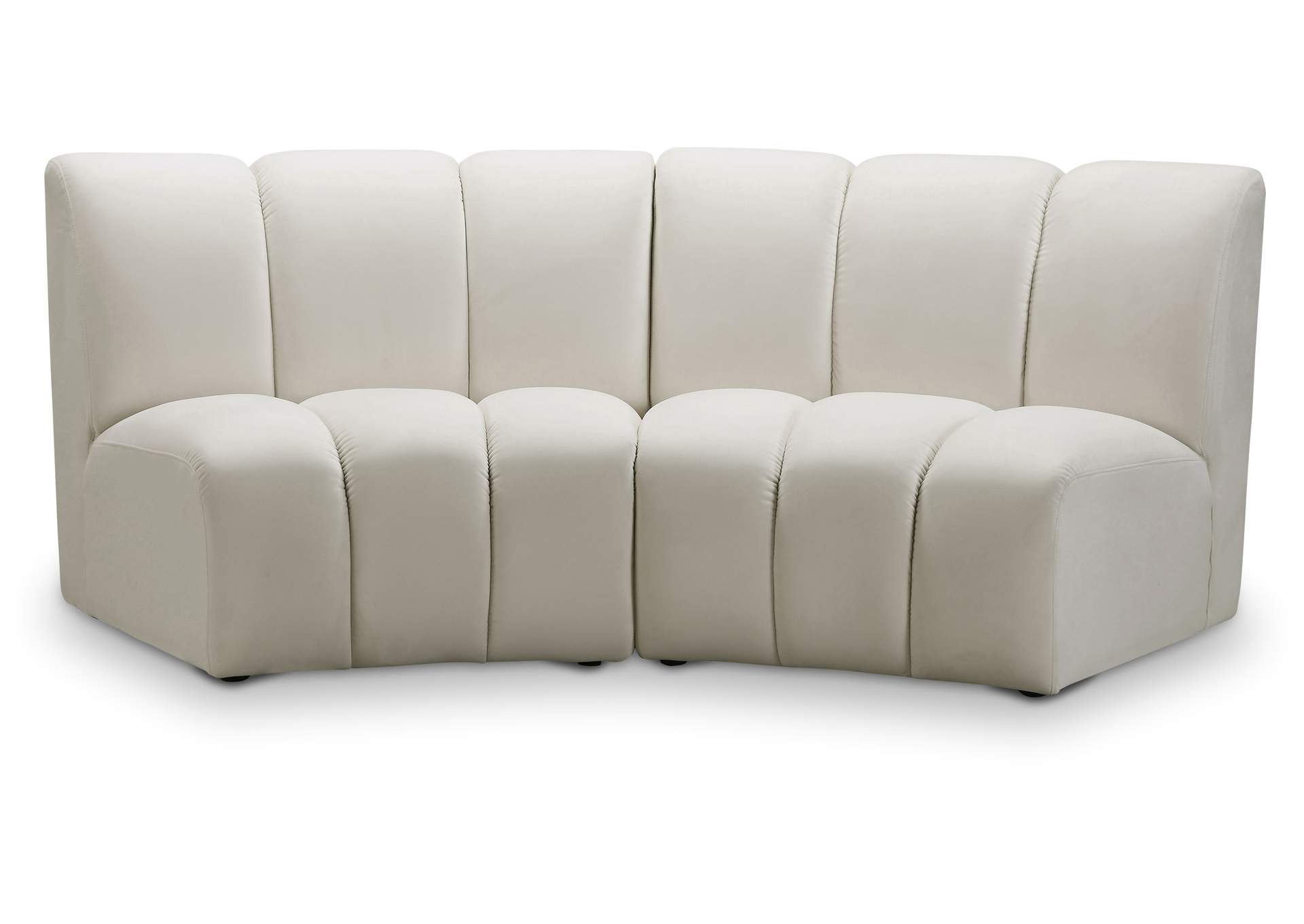 Infinity Cream Velvet 2 Piece Modular Sectional,Meridian Furniture