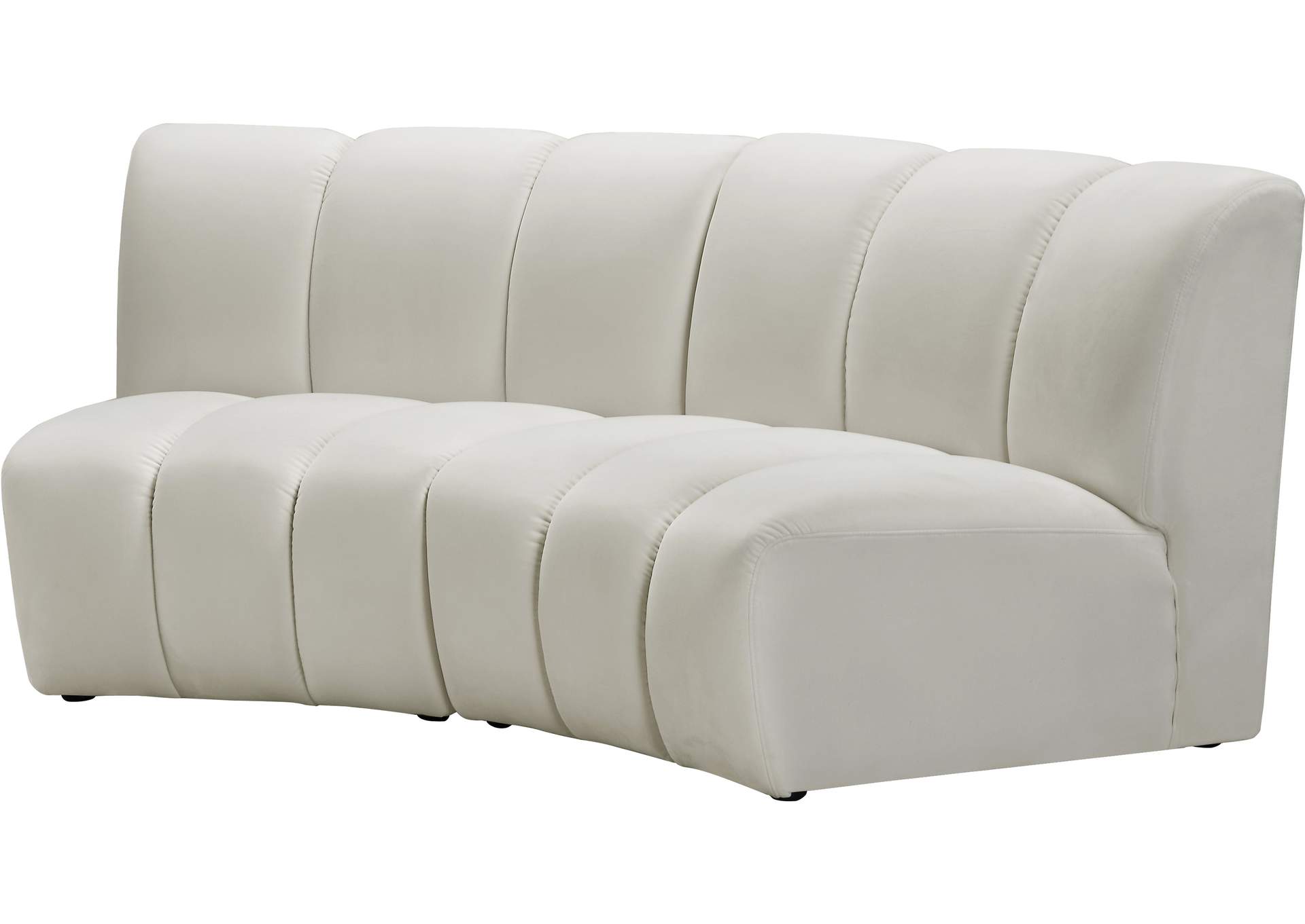 Infinity Cream Velvet 2 Piece Modular Sectional,Meridian Furniture