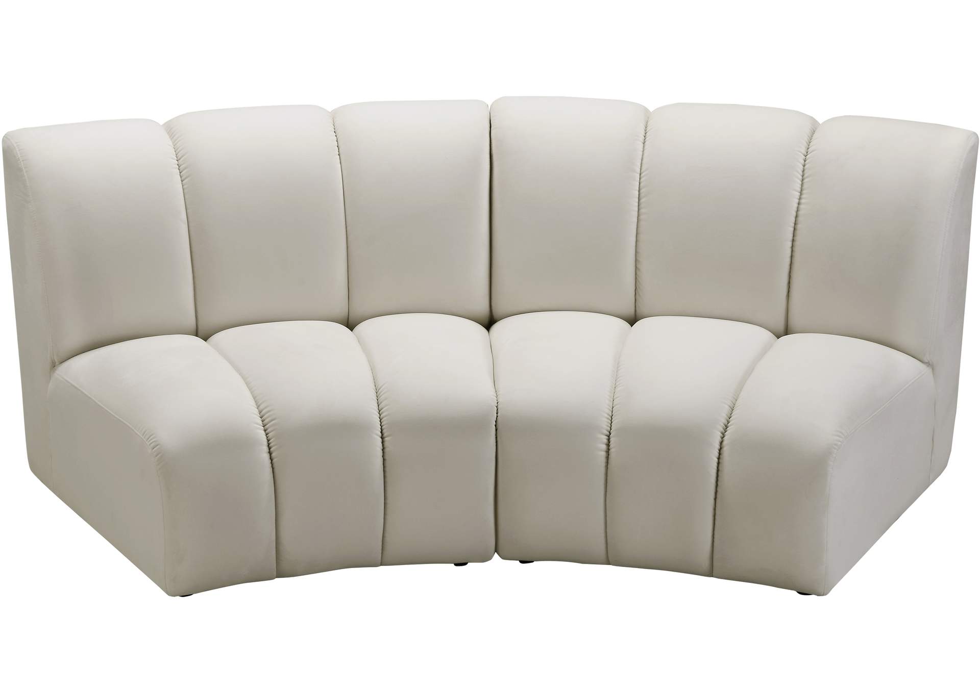 Infinity Cream Velvet 2 Piece Modular Sectional,Meridian Furniture