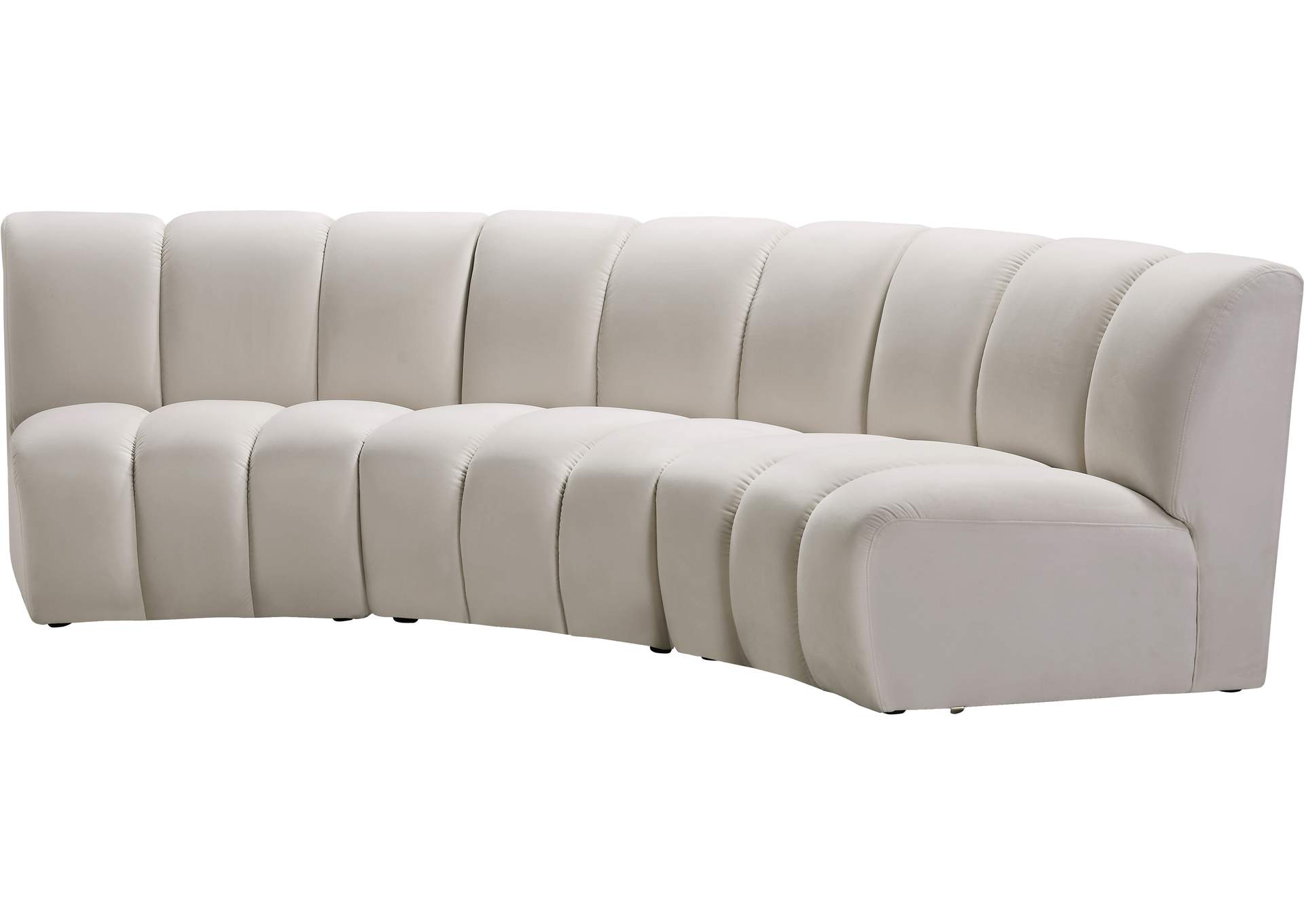 Infinity Cream Velvet 3 Piece Modular Sectional,Meridian Furniture