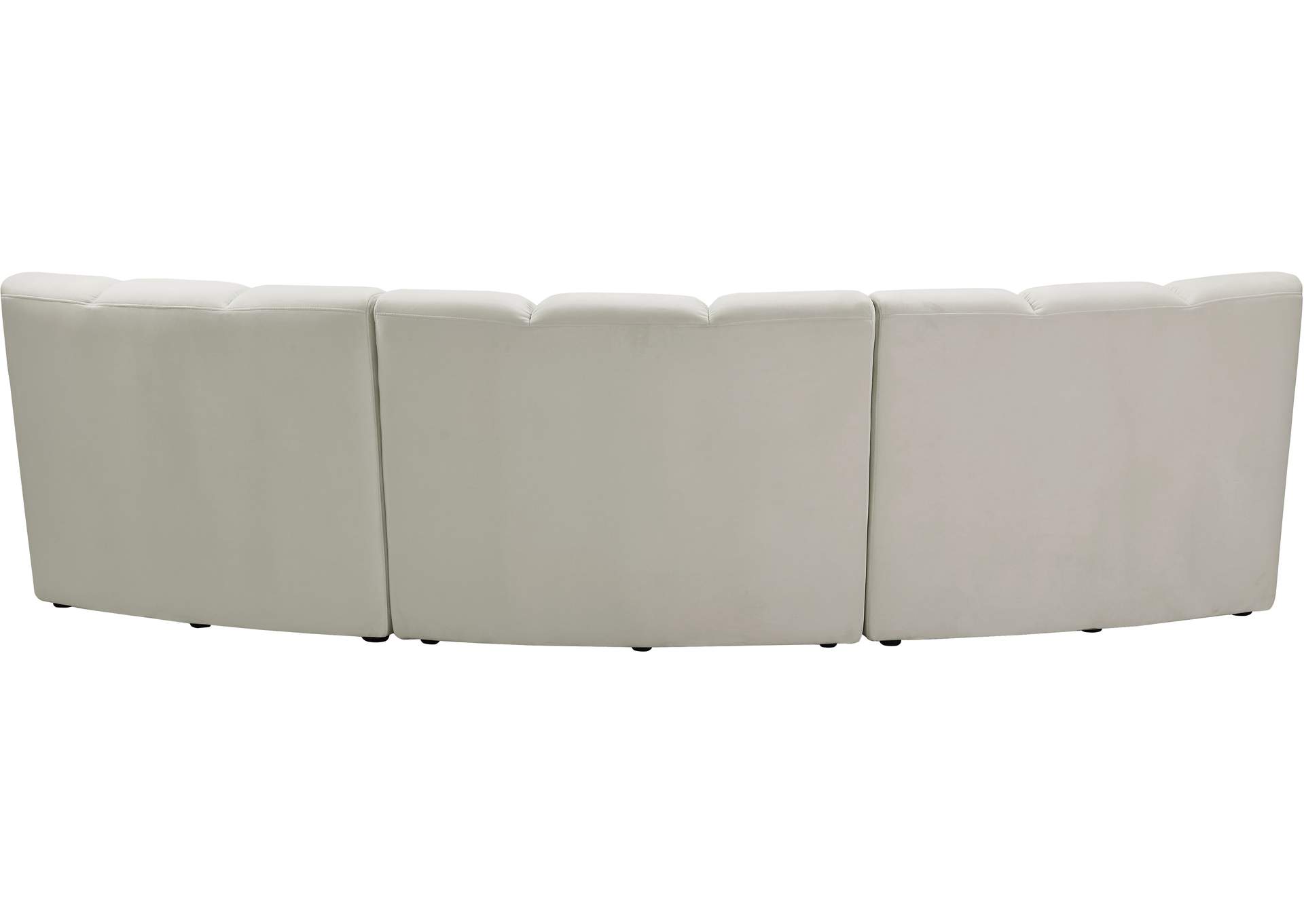 Infinity Cream Velvet 3 Piece Modular Sectional,Meridian Furniture