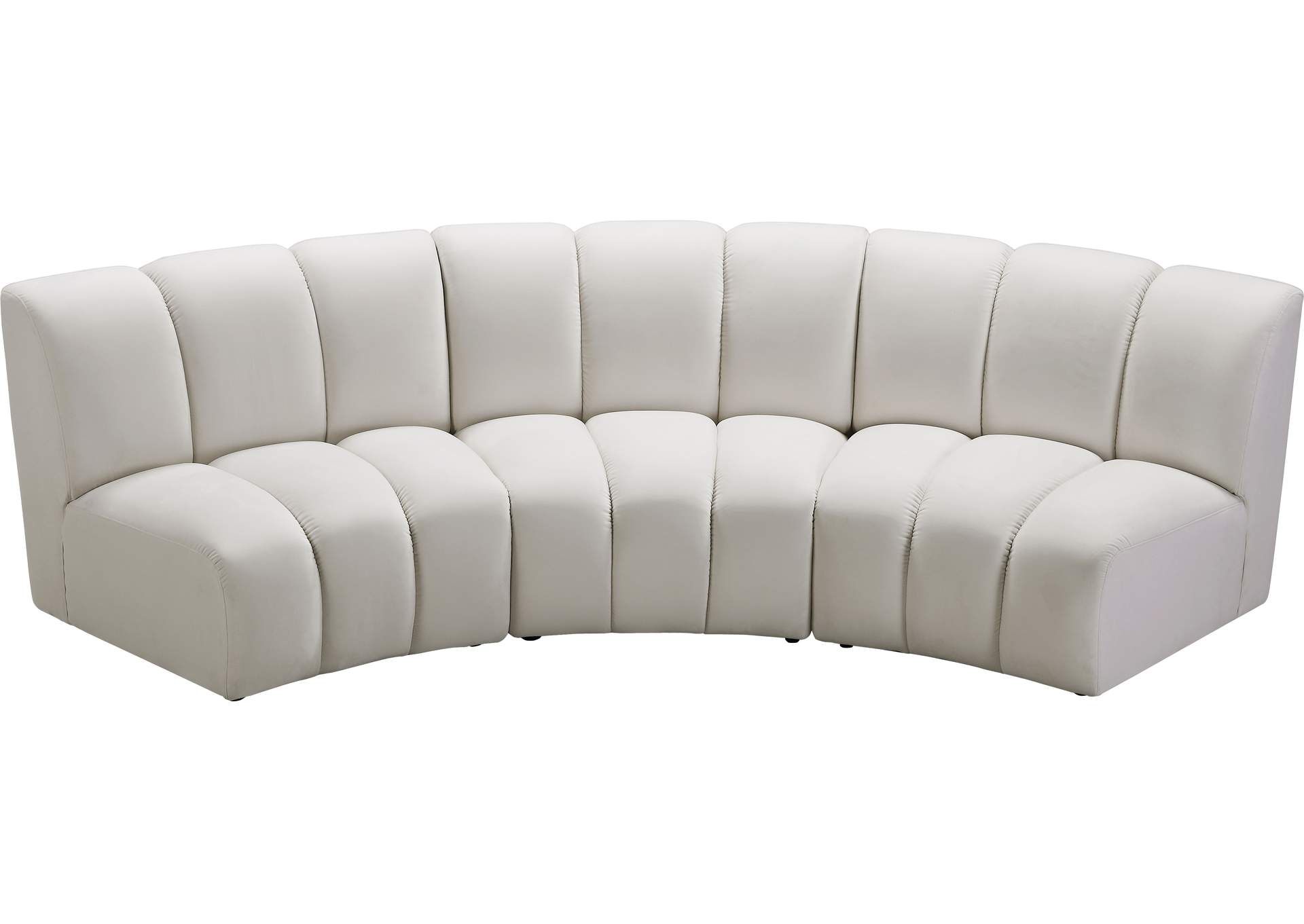 Infinity Cream Velvet 3 Piece Modular Sectional,Meridian Furniture