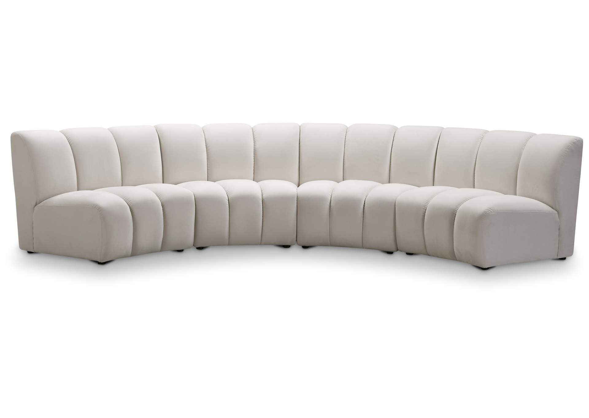 Infinity Cream Velvet 4 Piece Modular Sectional,Meridian Furniture