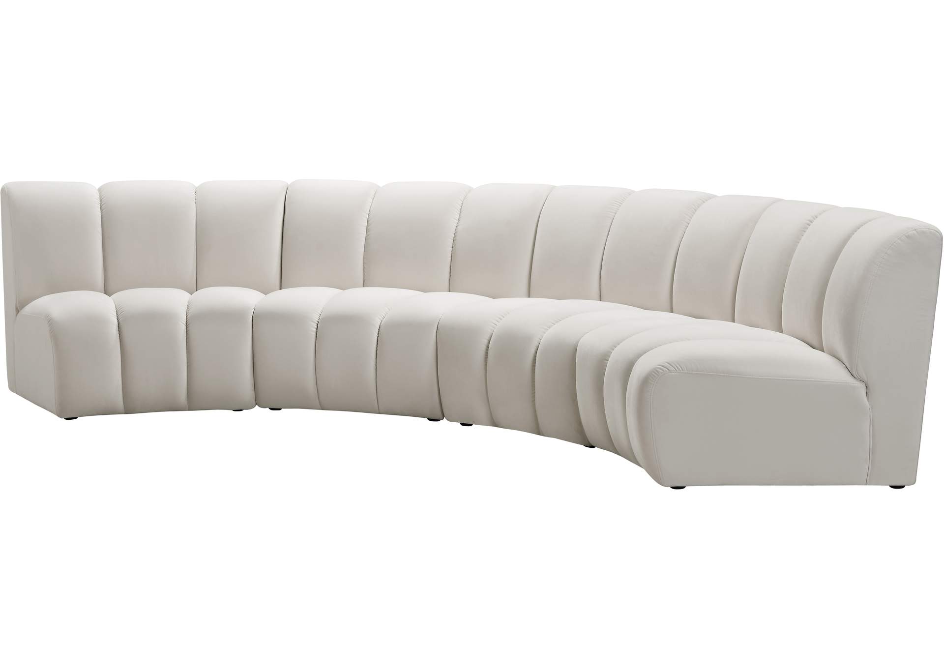 Infinity Cream Velvet 4 Piece Modular Sectional,Meridian Furniture