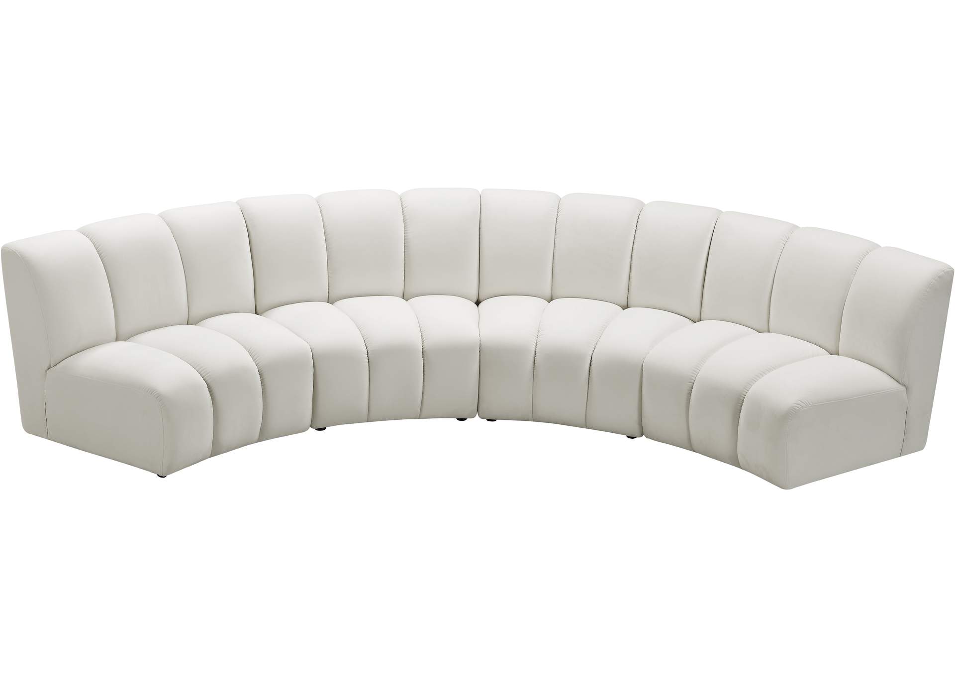 Infinity Cream Velvet 4 Piece Modular Sectional,Meridian Furniture