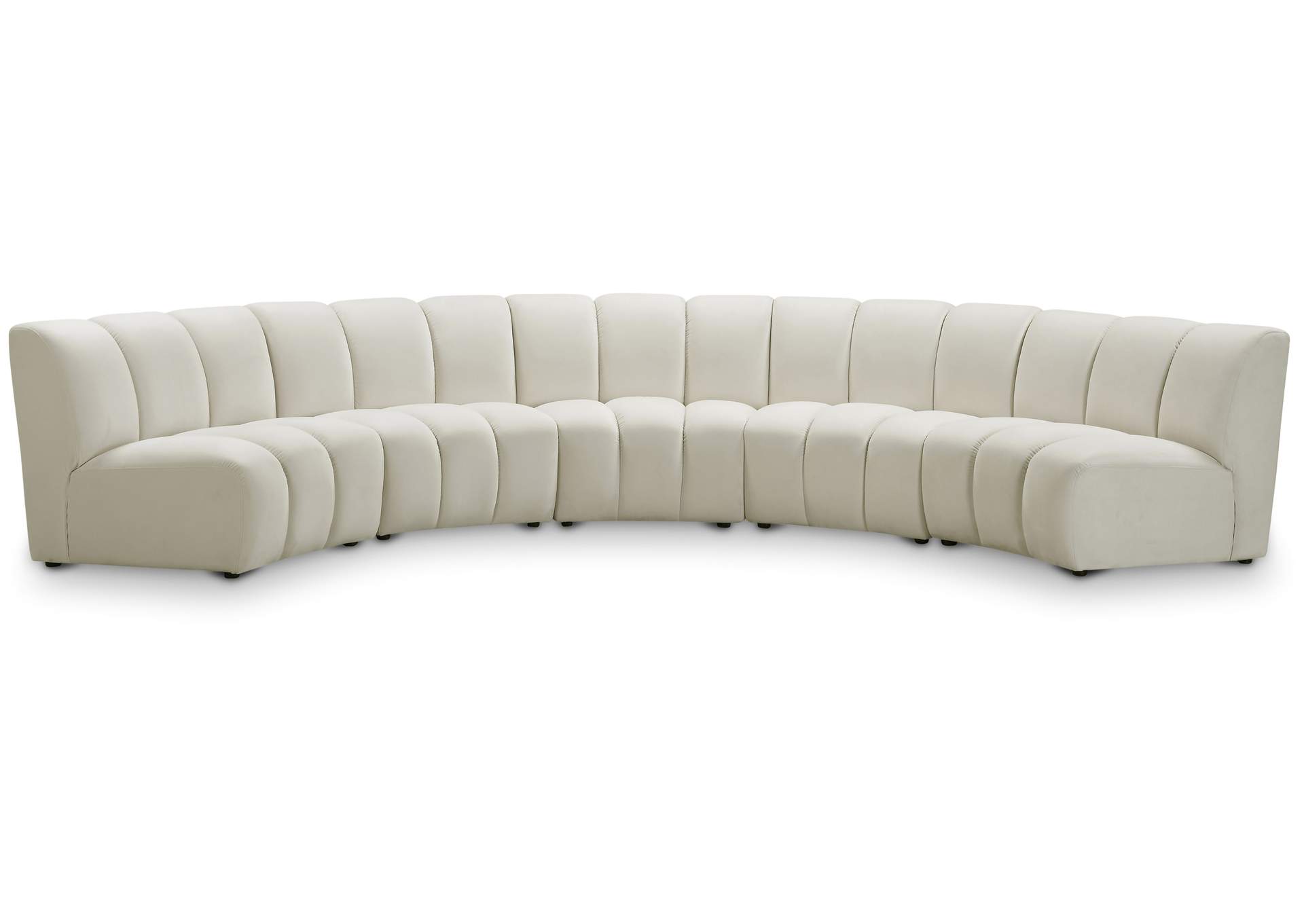 Infinity Cream Velvet 5 Piece Modular Sectional,Meridian Furniture