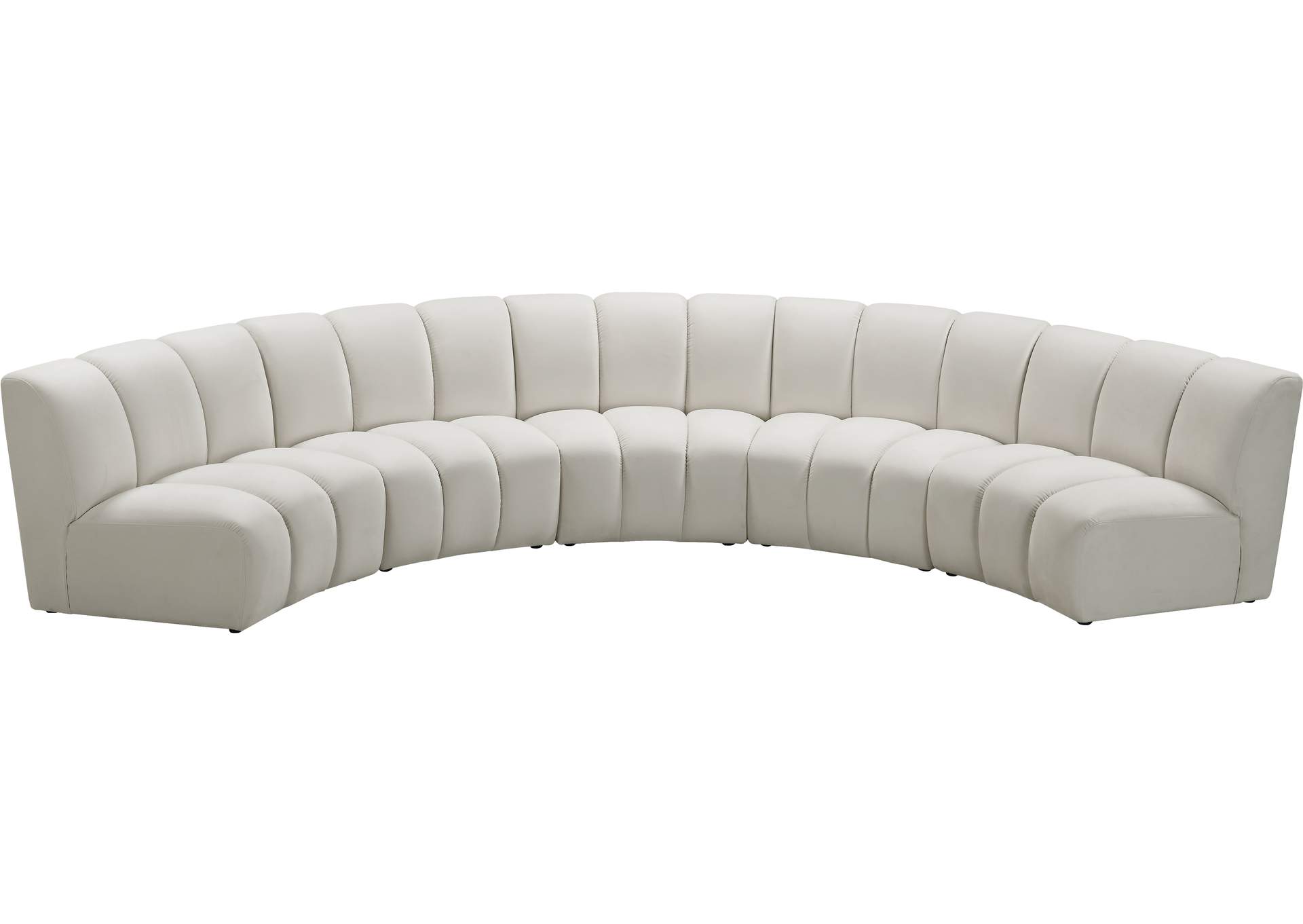 Infinity Cream Velvet 5 Piece Modular Sectional,Meridian Furniture