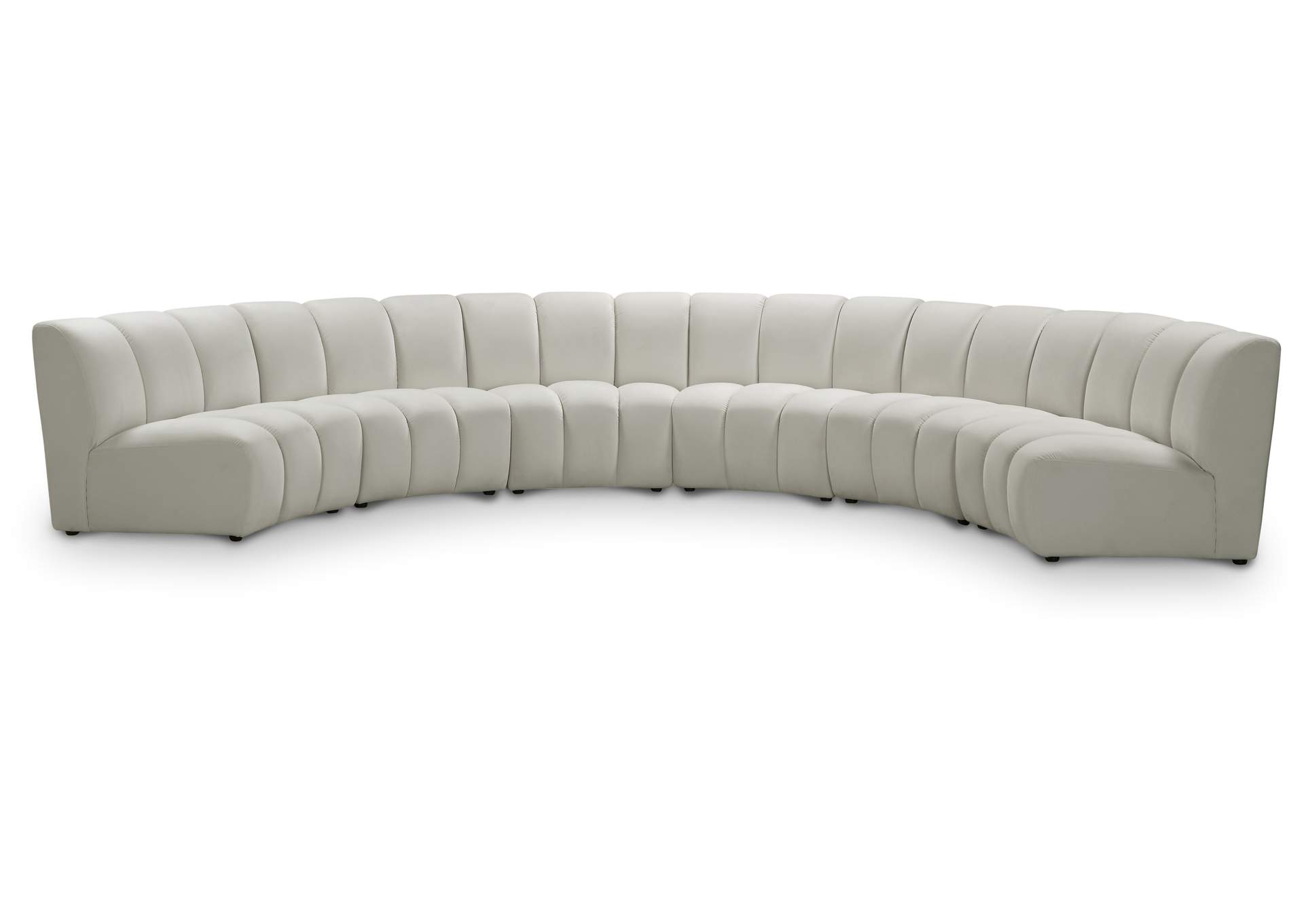 Infinity Cream Velvet 6 Piece . Modular Sectional,Meridian Furniture