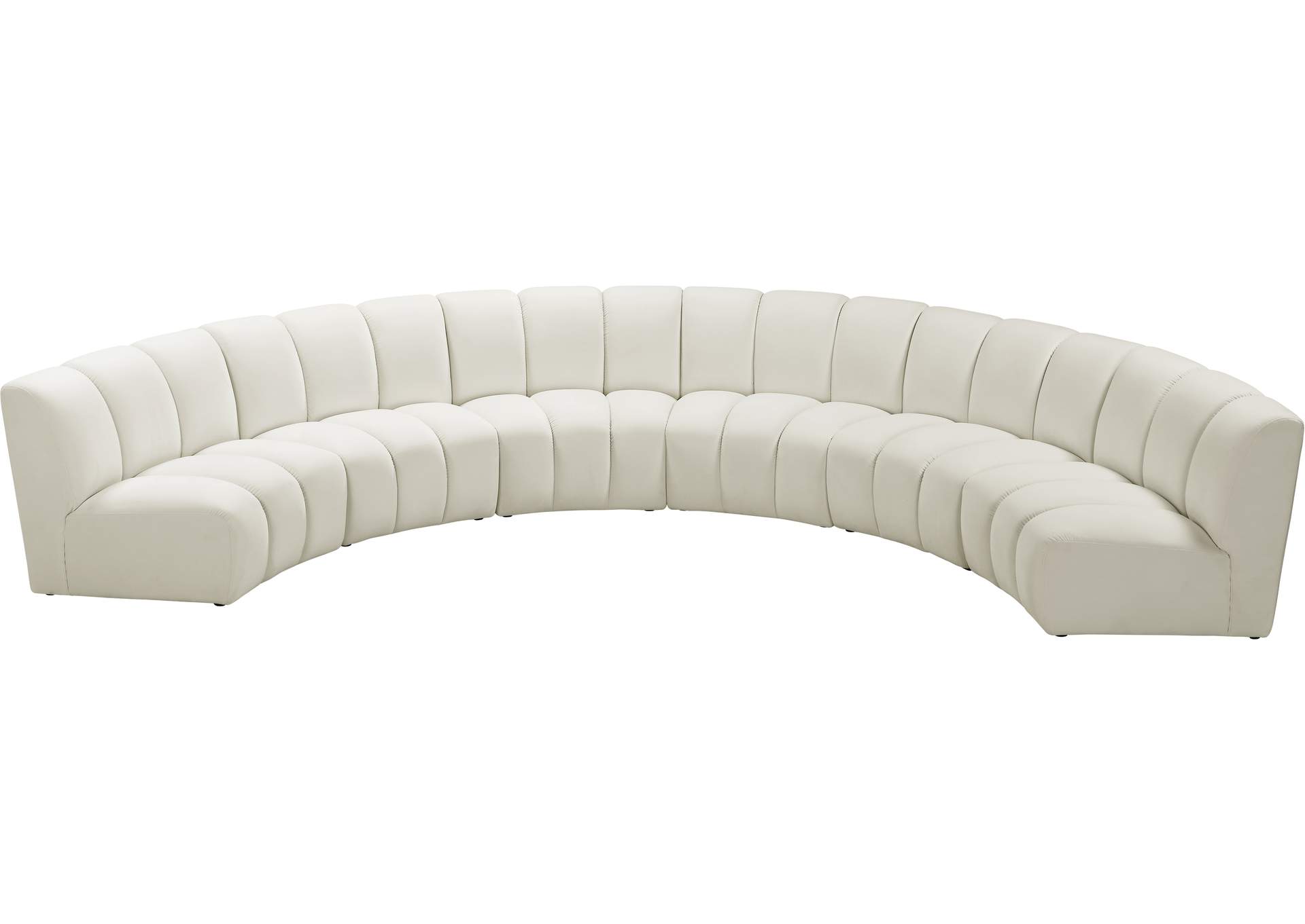 Infinity Cream Velvet 6 Piece . Modular Sectional,Meridian Furniture