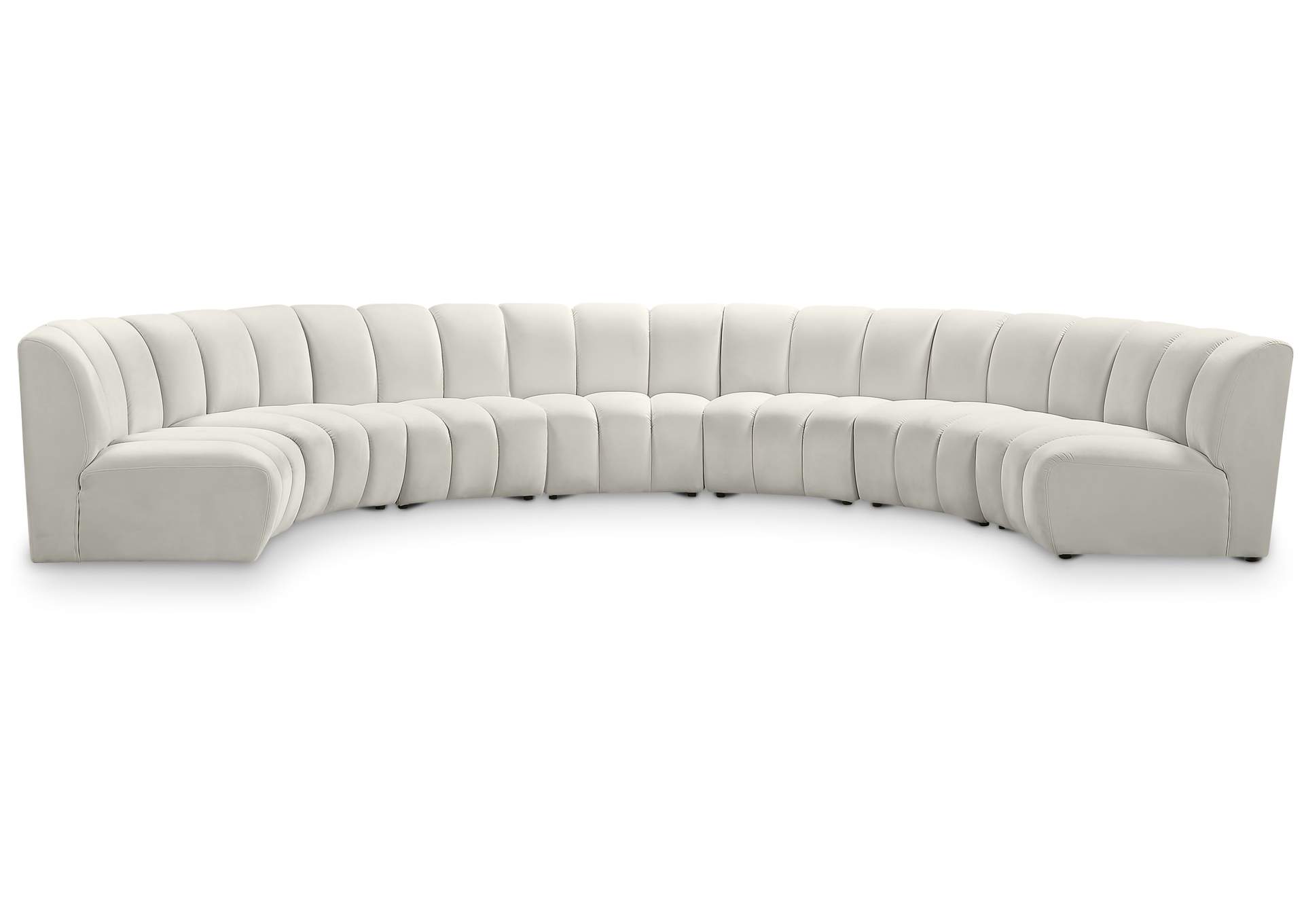 Infinity Cream Velvet 7 Piece Modular Sectional,Meridian Furniture