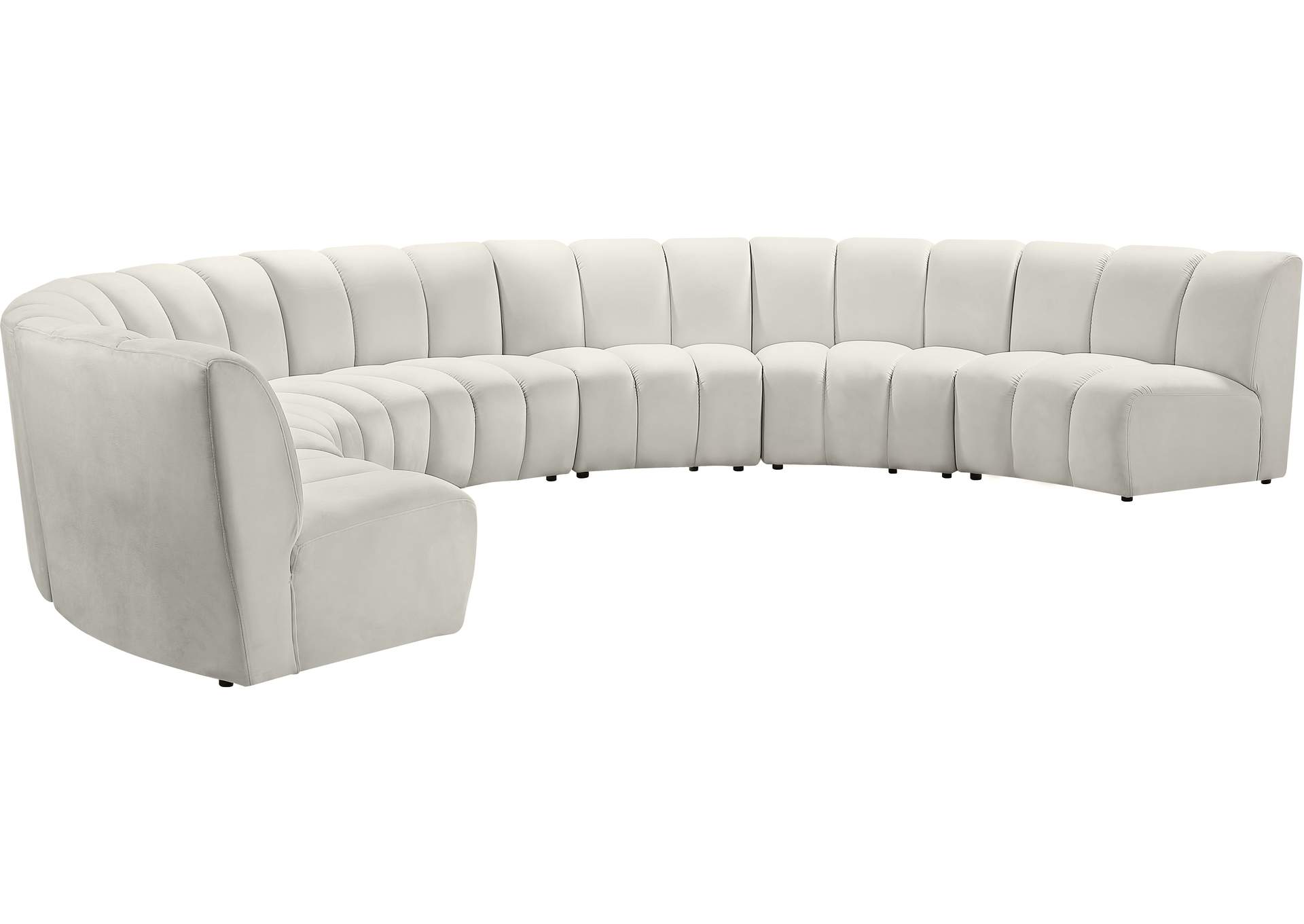 Infinity Cream Velvet 7 Piece Modular Sectional,Meridian Furniture