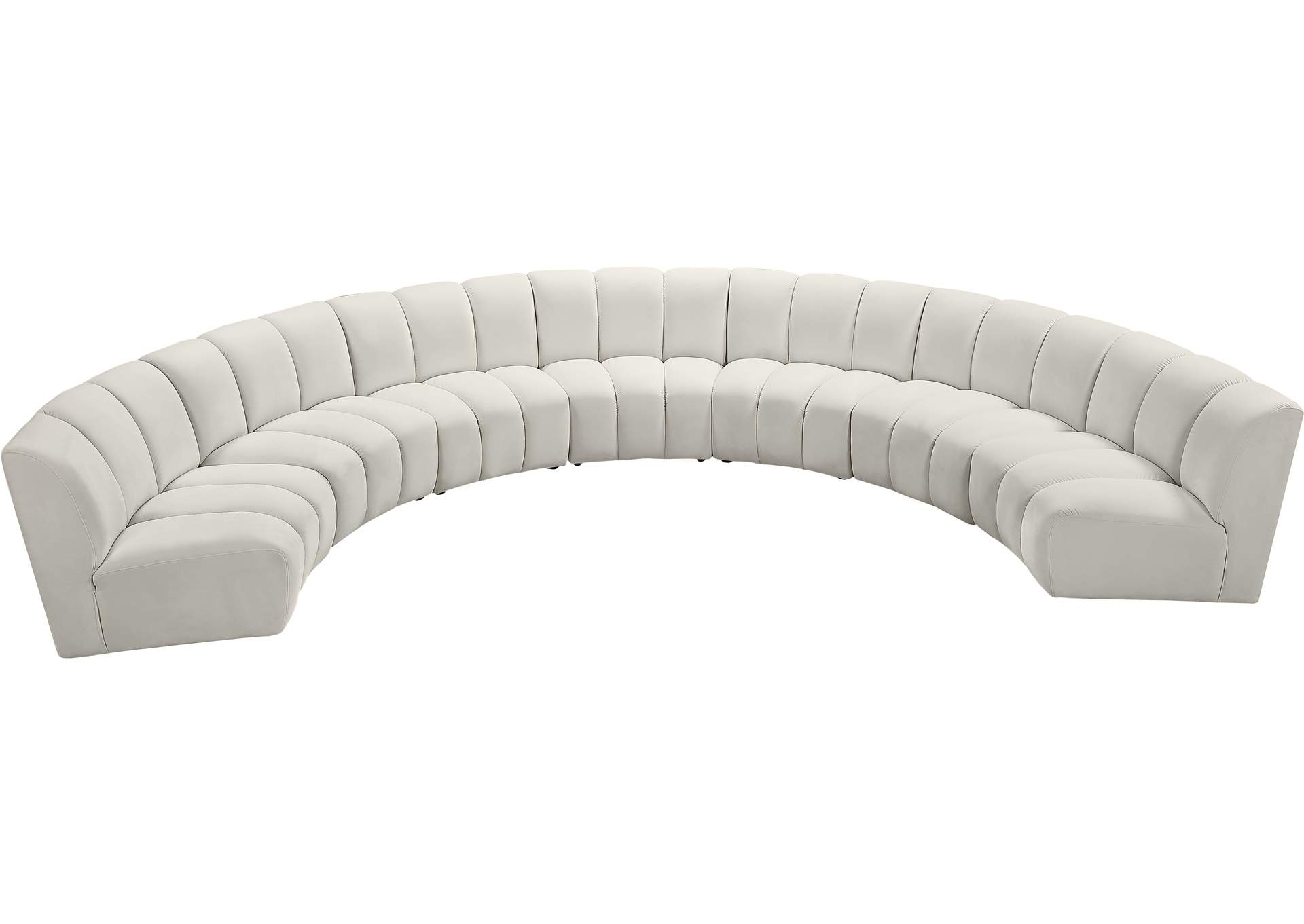 Infinity Cream Velvet 7 Piece Modular Sectional,Meridian Furniture