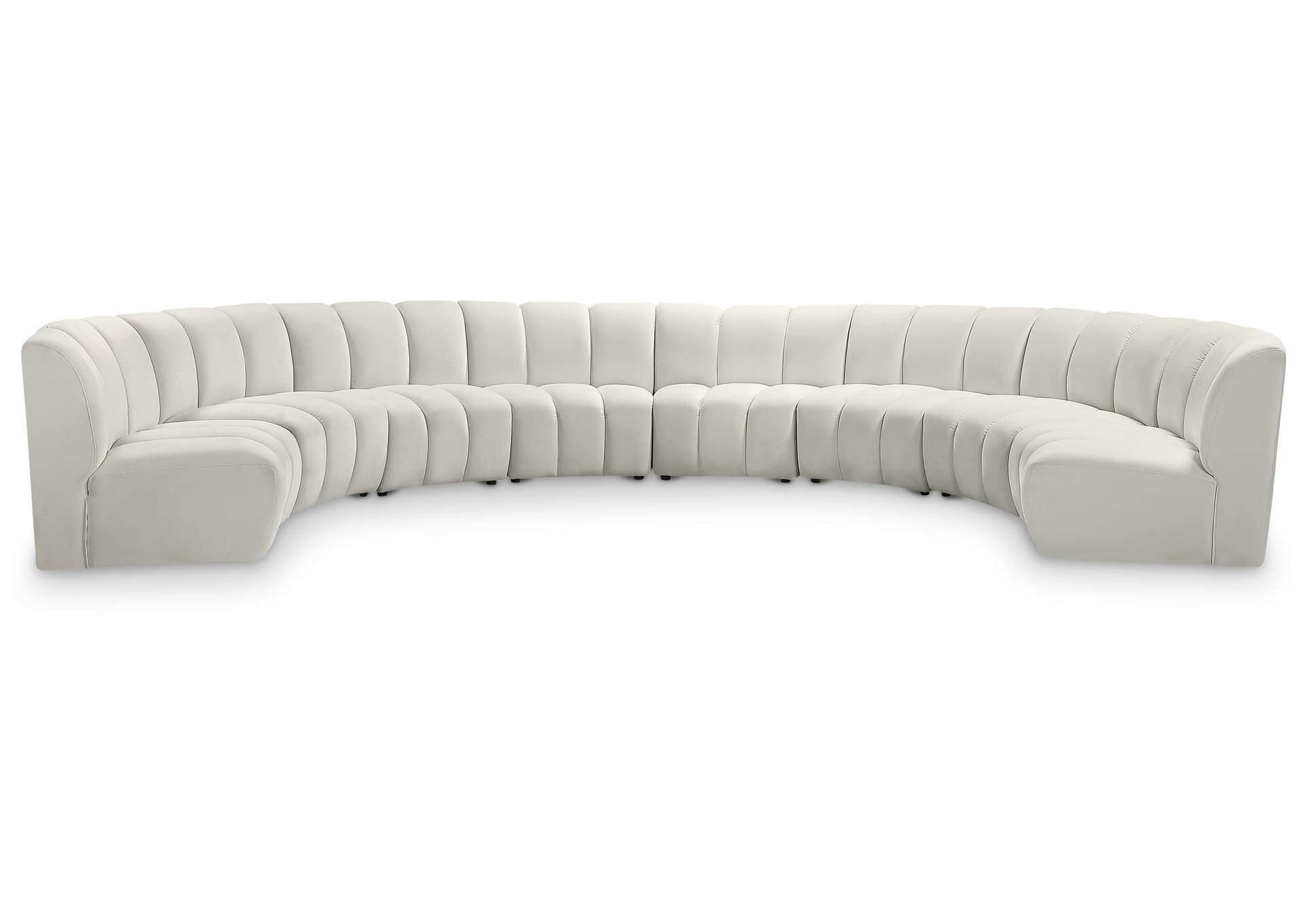 Infinity Cream Velvet 8 Piece Modular Sectional,Meridian Furniture