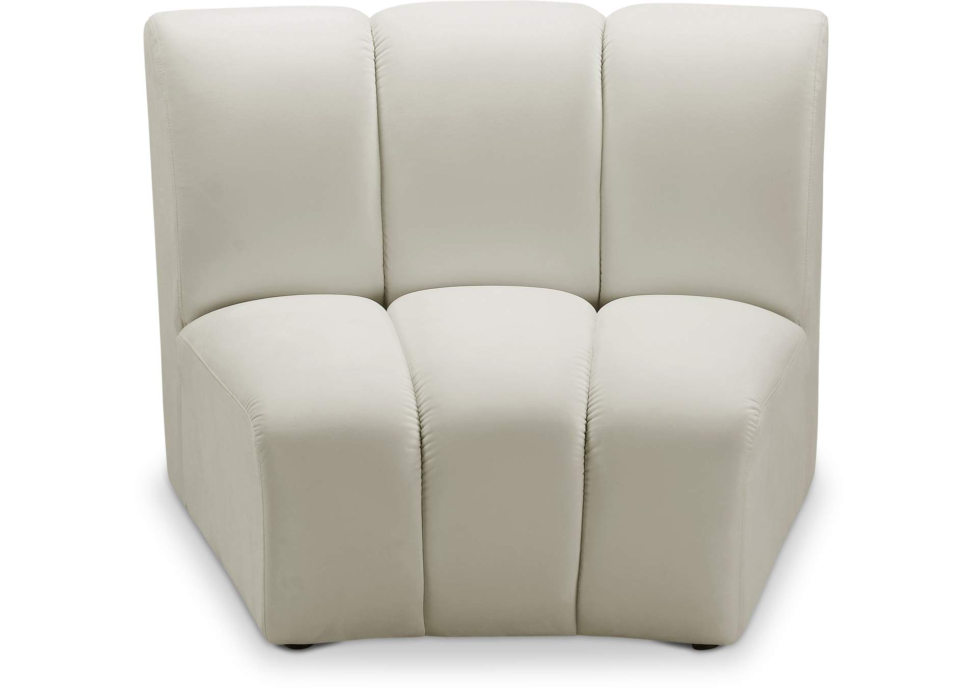 Infinity Cream Velvet Modular Chair,Meridian Furniture