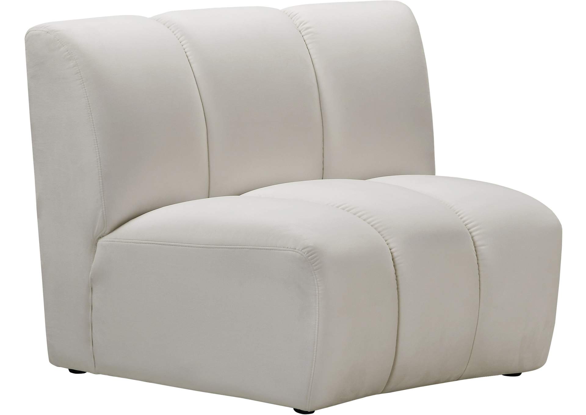 Infinity Cream Velvet Modular Chair,Meridian Furniture