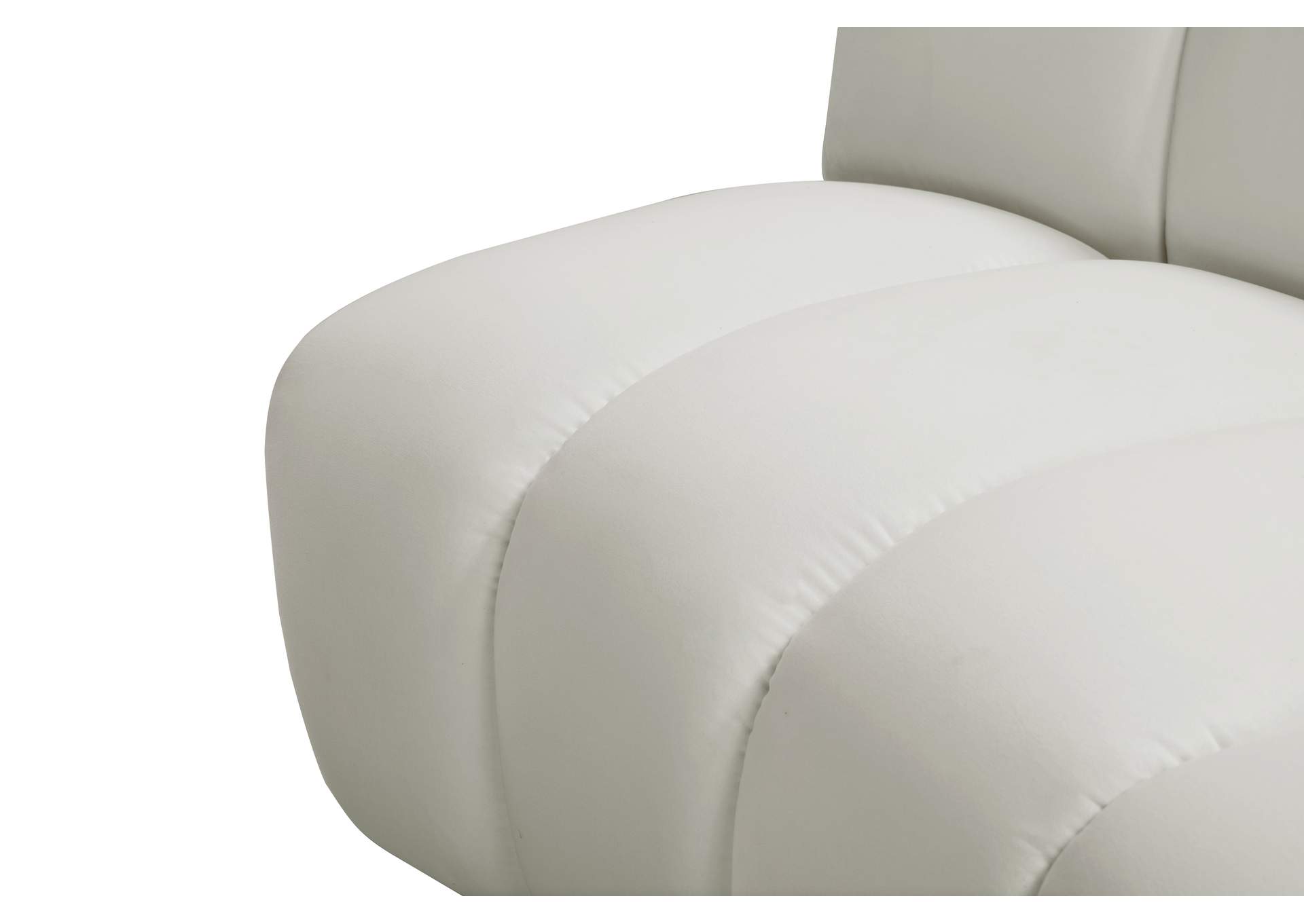 Infinity Cream Velvet Modular Chair,Meridian Furniture