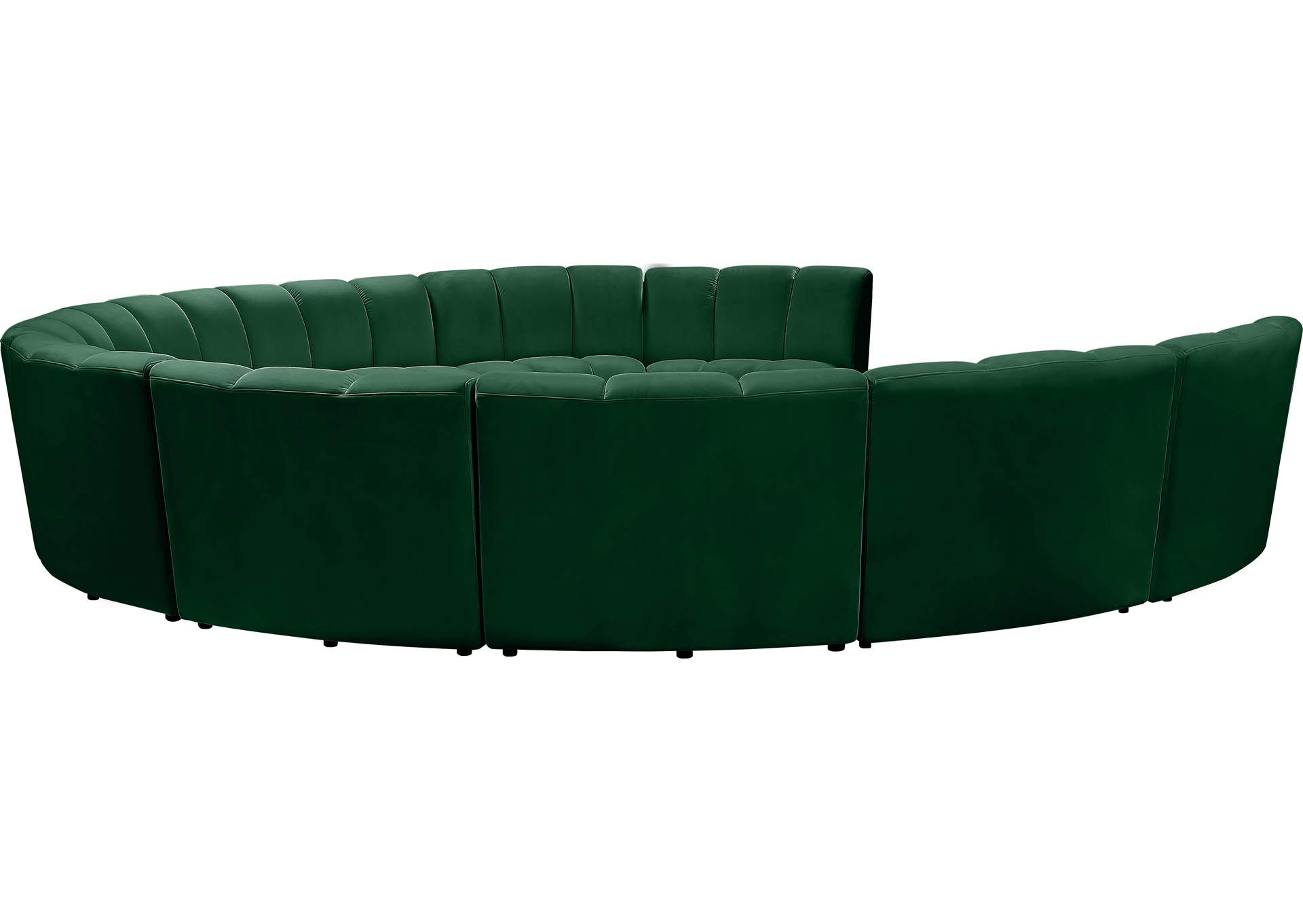 Infinity Green Velvet 10 Piece Modular Sectional,Meridian Furniture