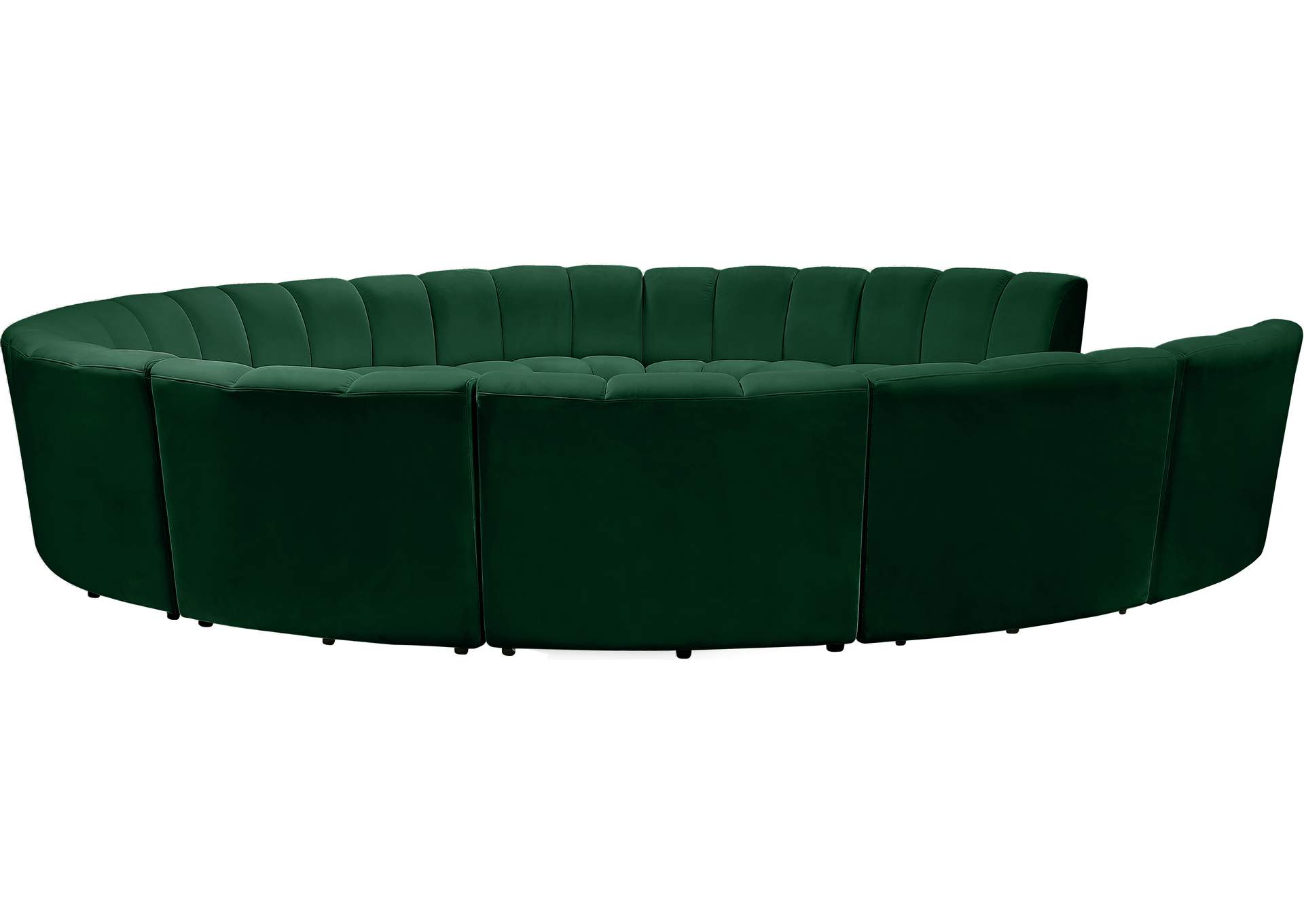 Infinity Green Velvet 11 Piece Modular Sectional,Meridian Furniture