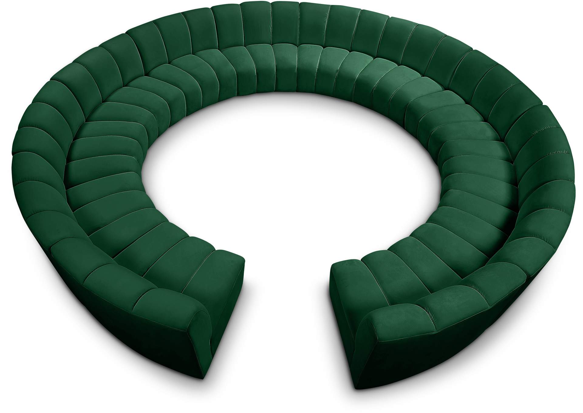 Infinity Green Velvet 12 Piece Modular Sectional,Meridian Furniture