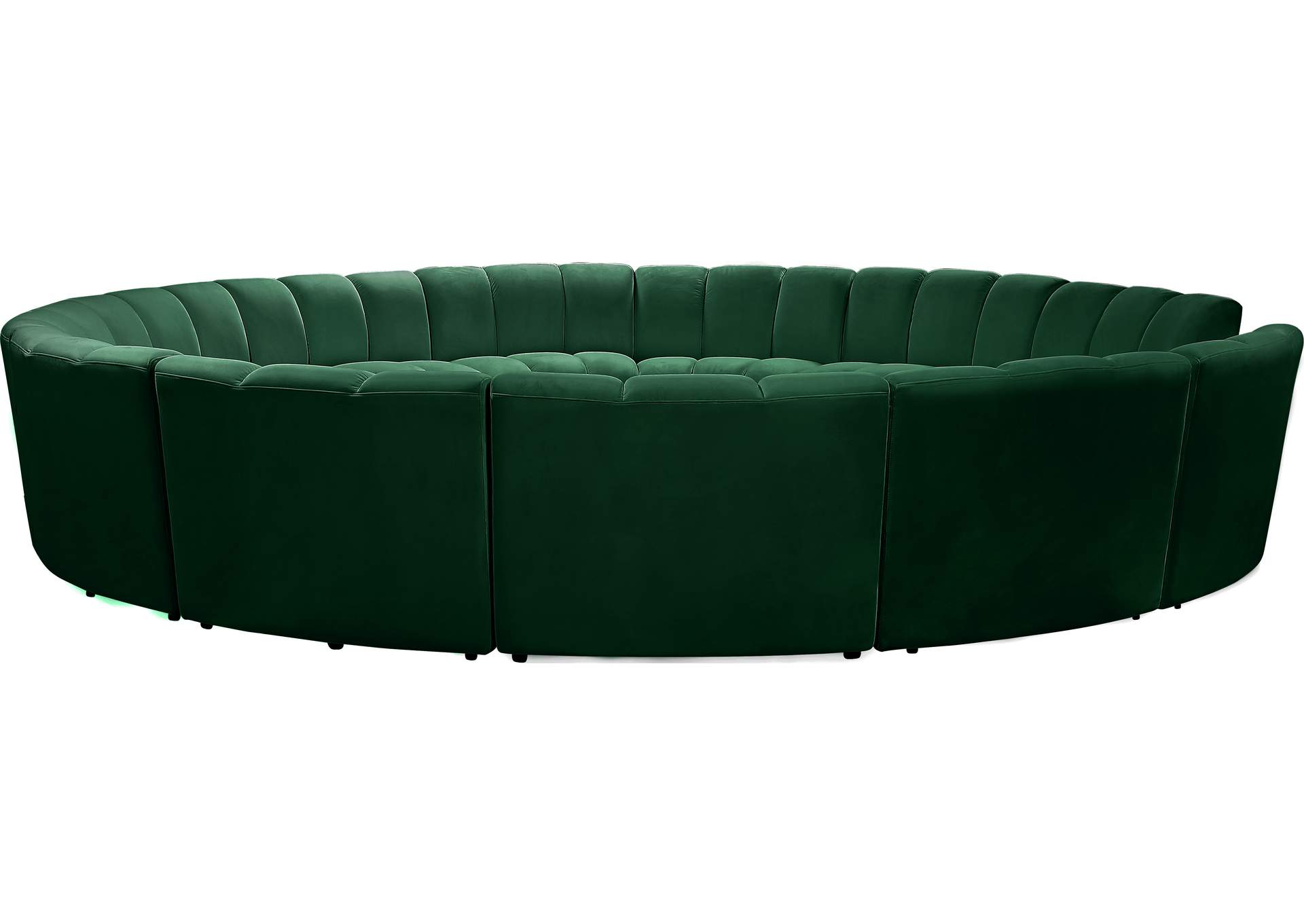 Infinity Green Velvet 12 Piece Modular Sectional,Meridian Furniture