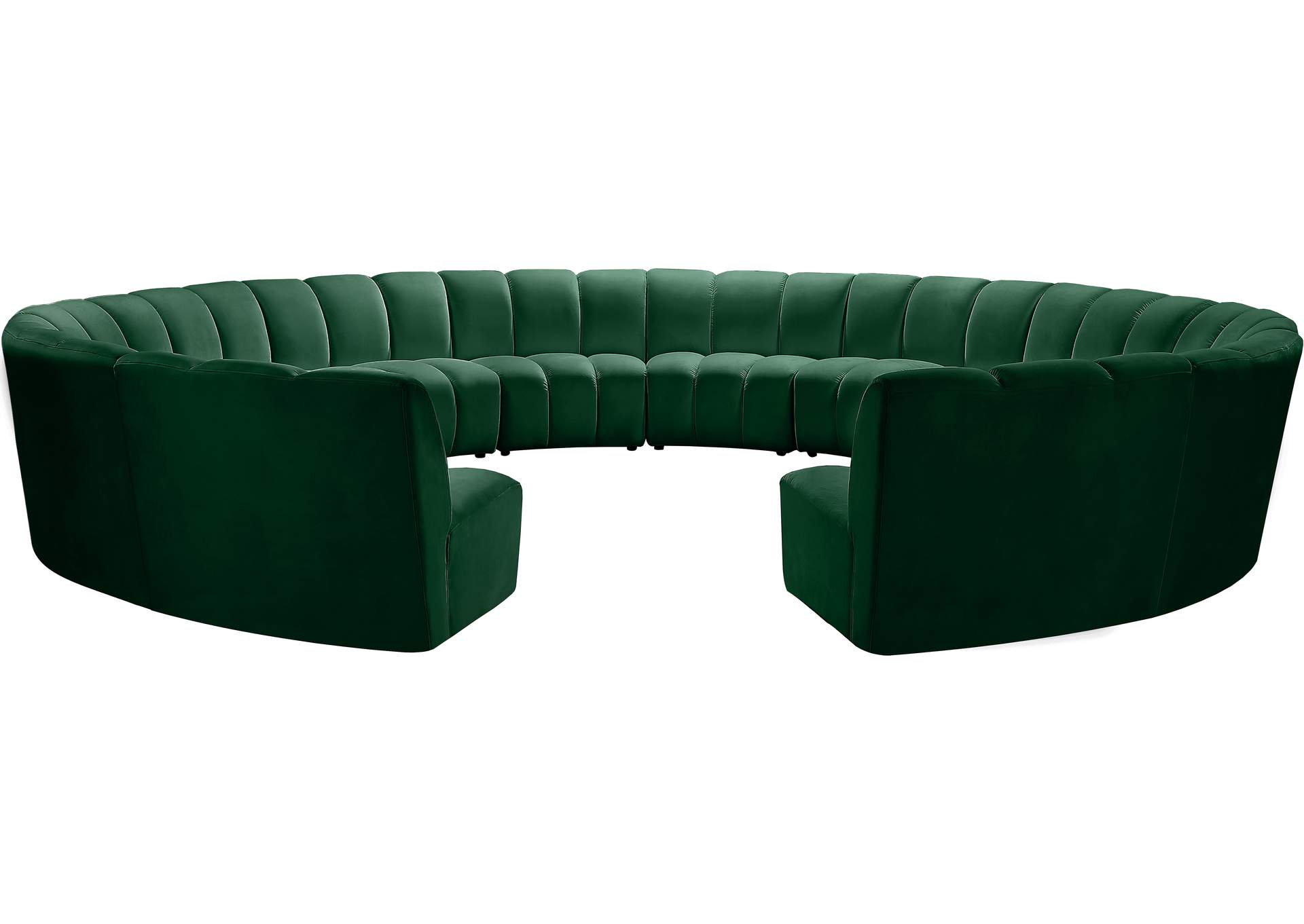 Infinity Green Velvet 12 Piece Modular Sectional,Meridian Furniture