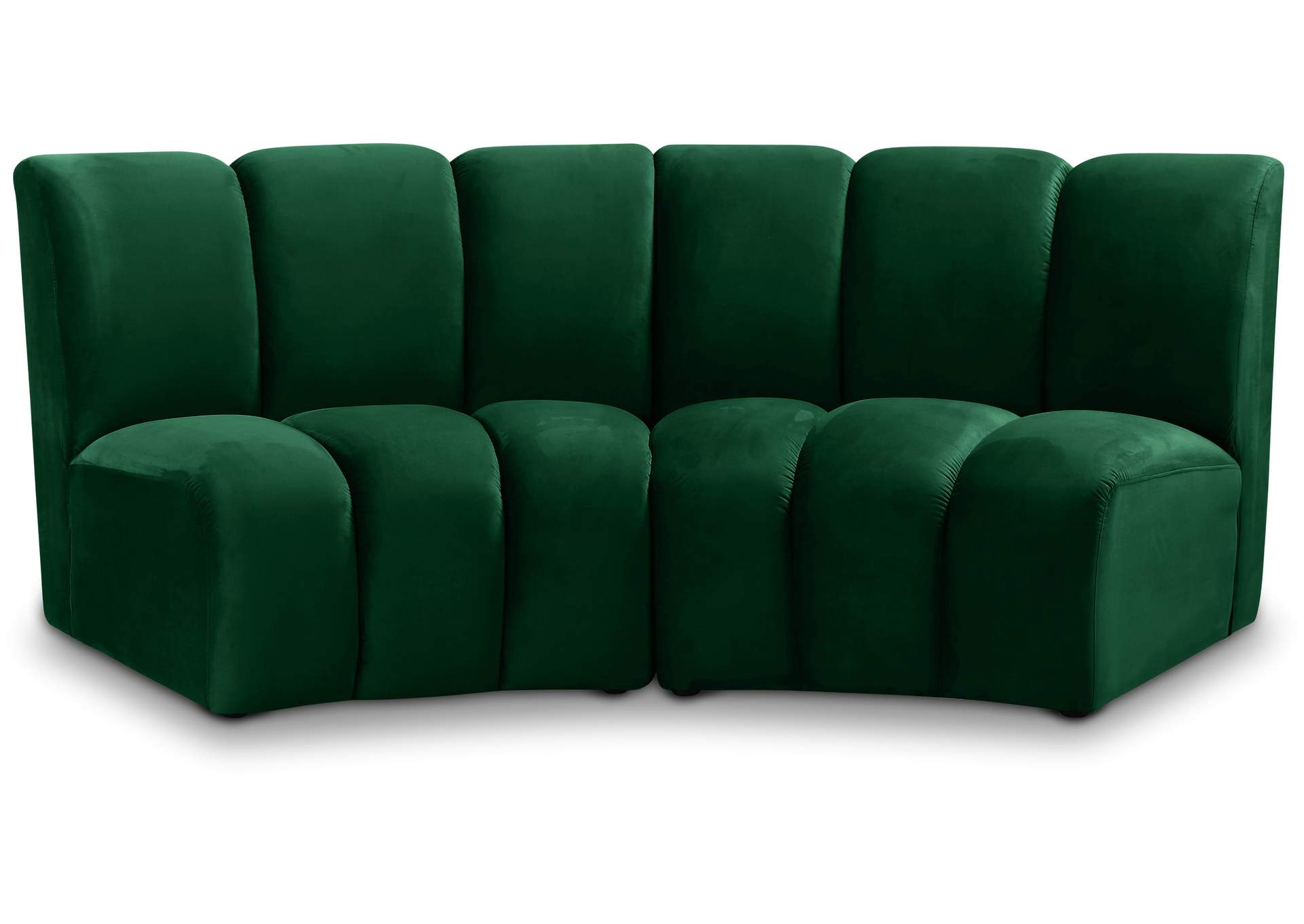 Infinity Green Velvet 2 Piece Modular Sectional,Meridian Furniture