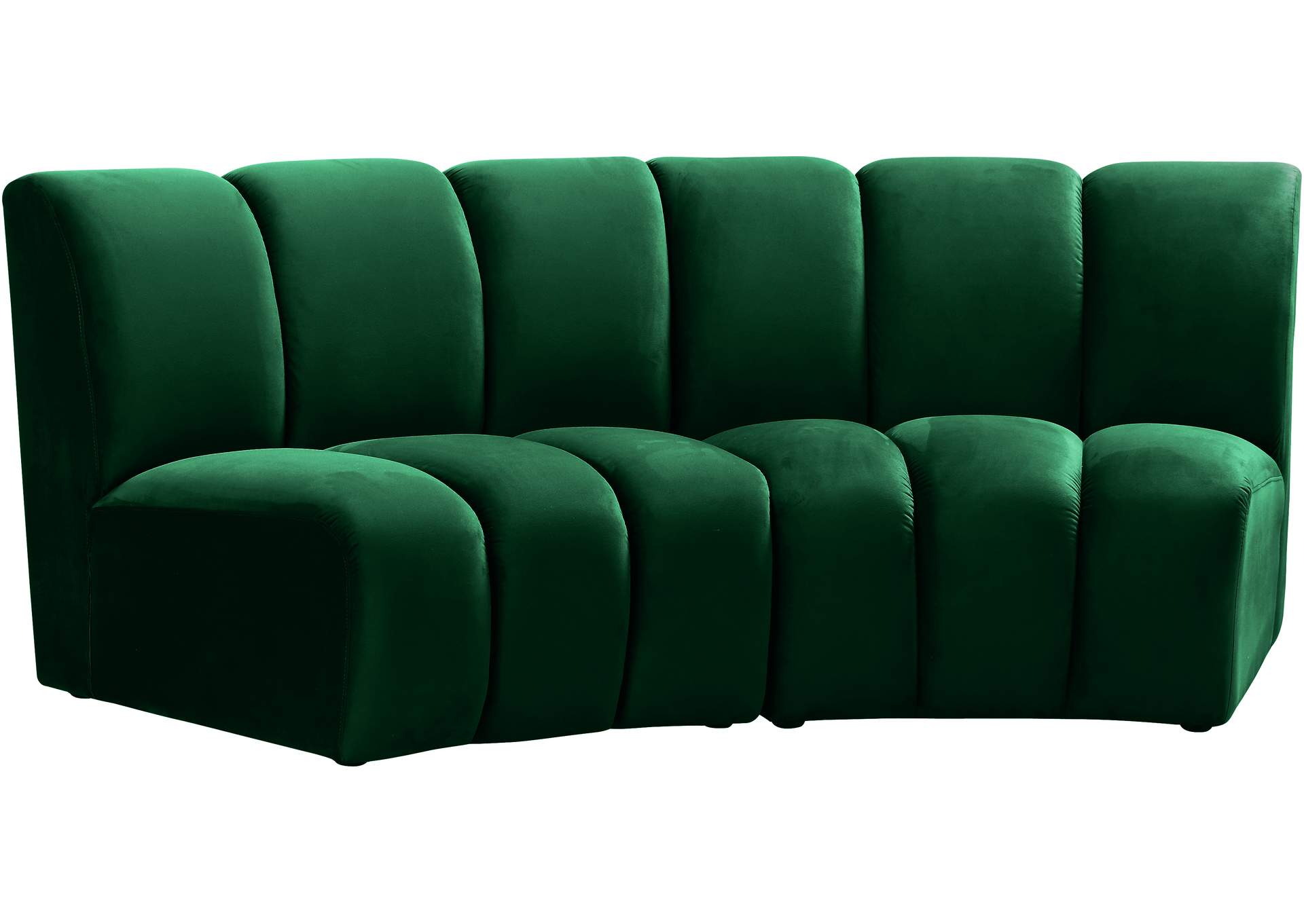 Infinity Green Velvet 2 Piece Modular Sectional,Meridian Furniture