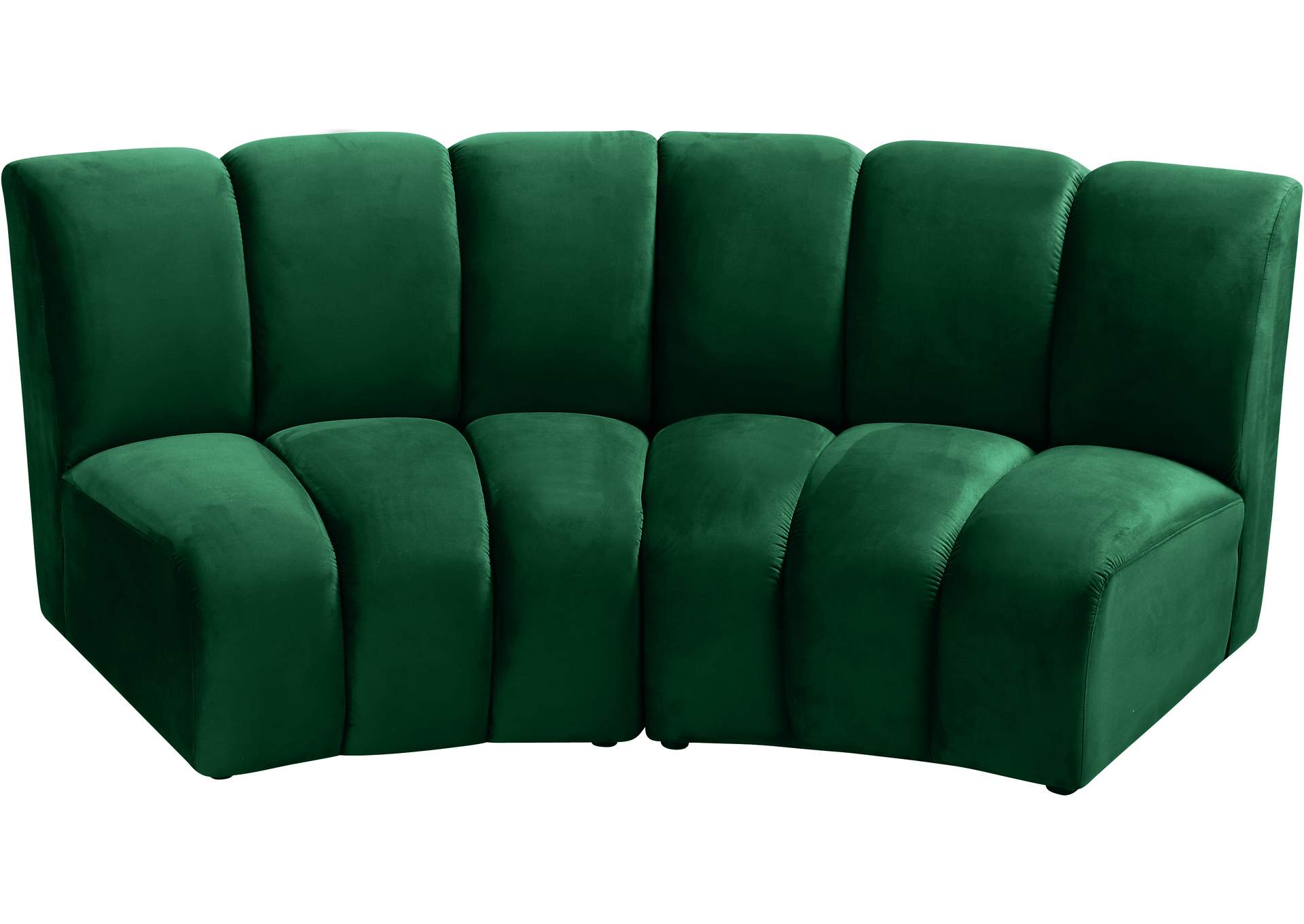 Infinity Green Velvet 2 Piece Modular Sectional,Meridian Furniture