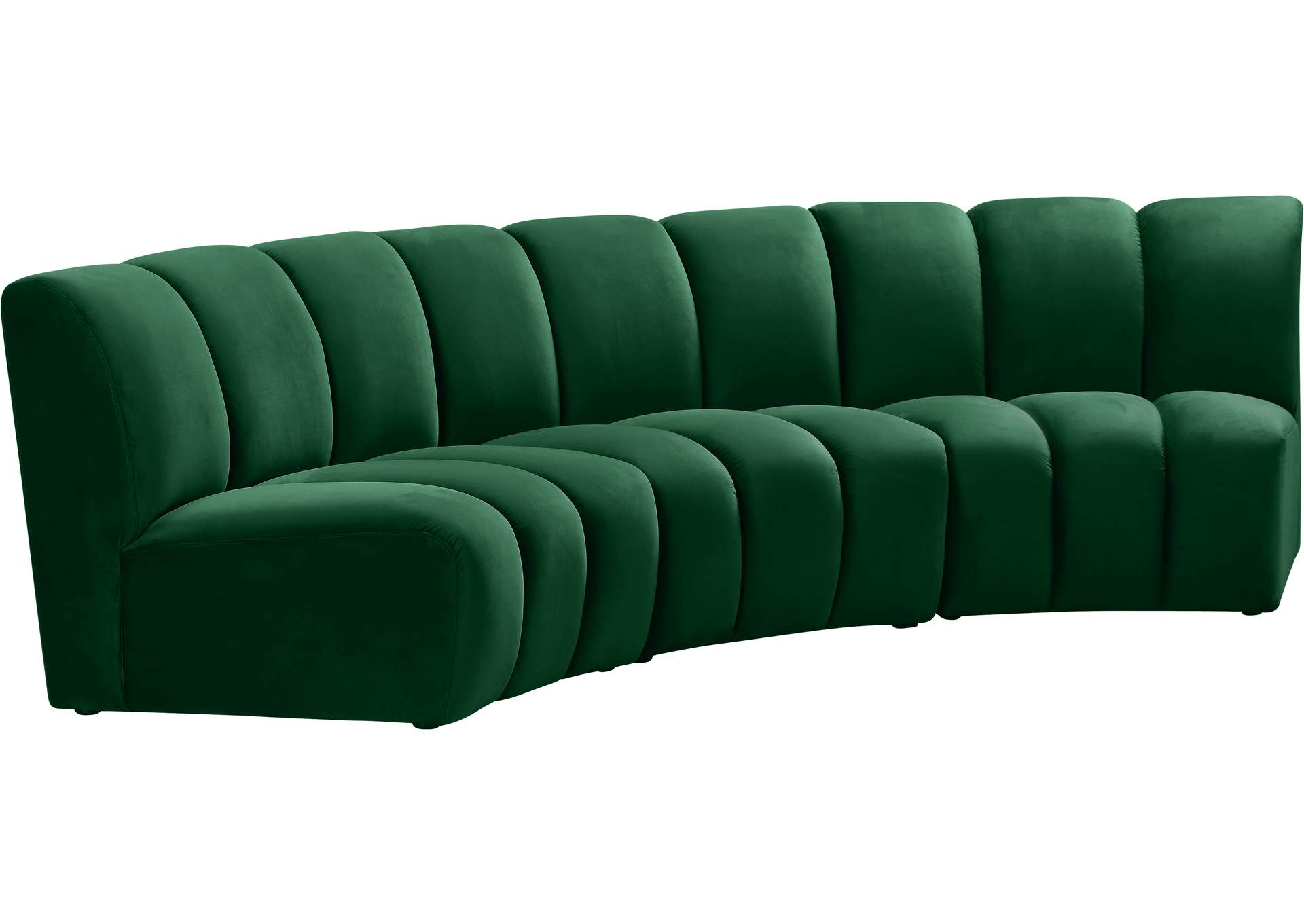 Infinity Green Velvet 3 Piece Modular Sectional,Meridian Furniture