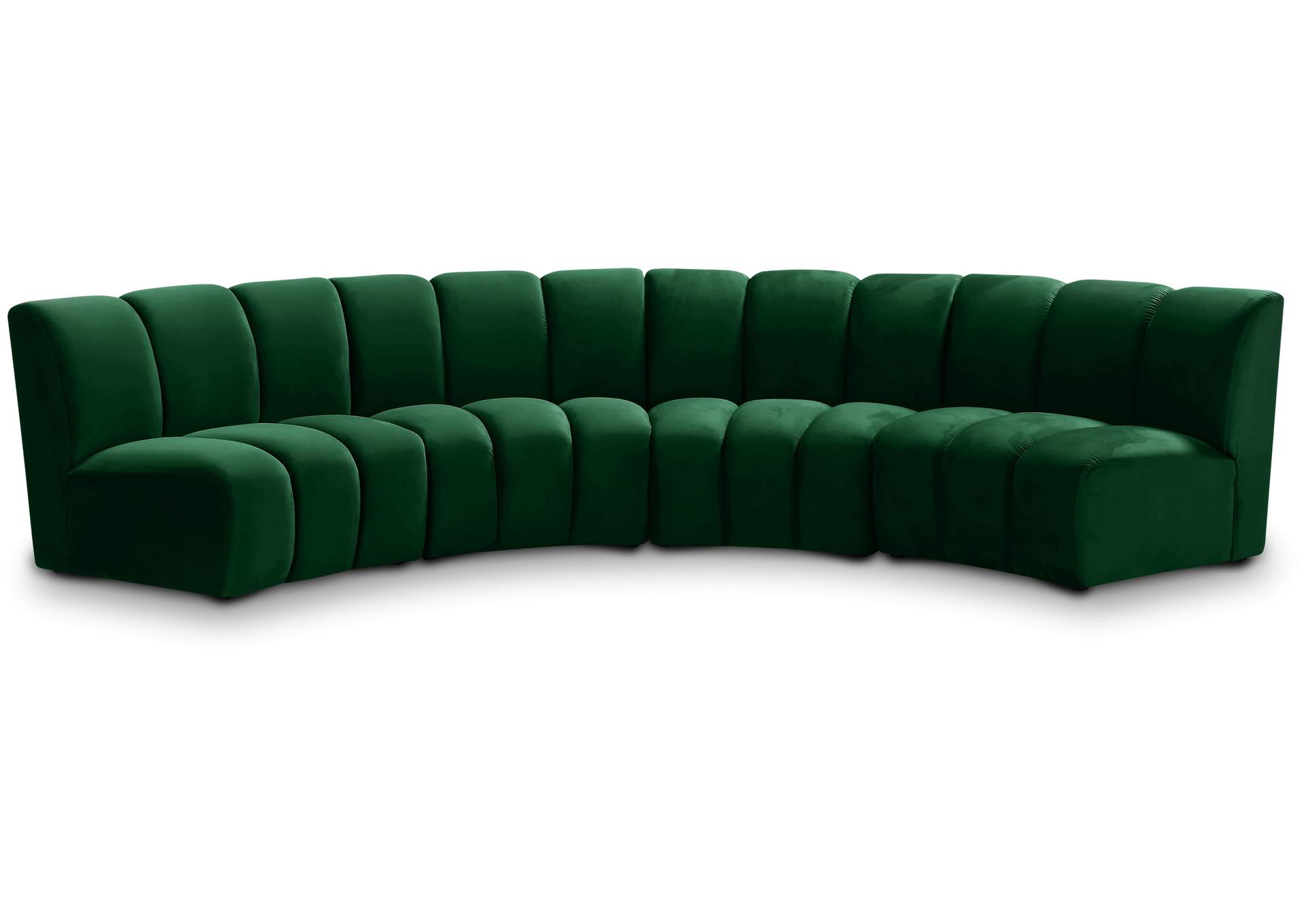 Infinity Green Velvet 4 Piece Modular Sectional,Meridian Furniture