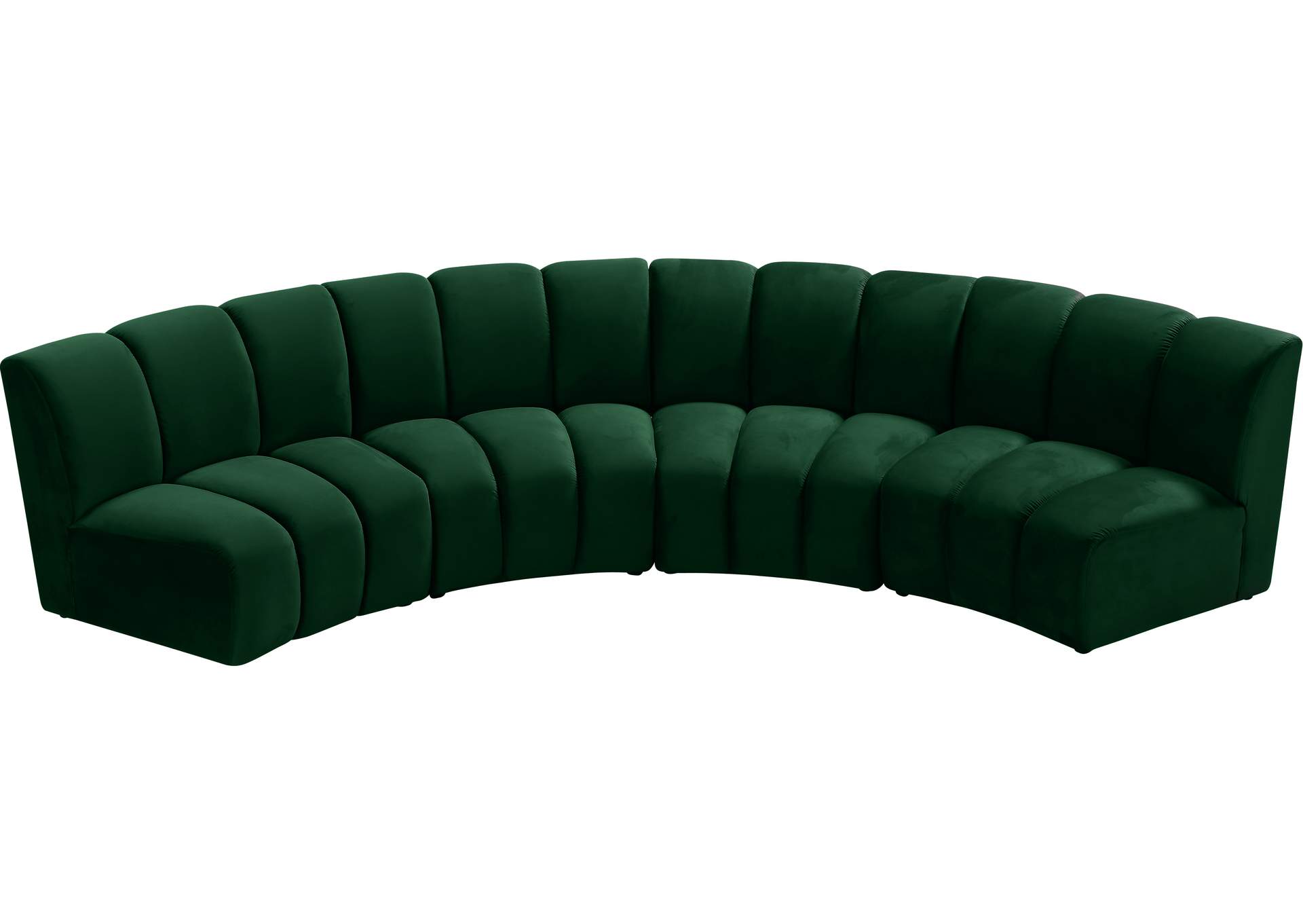 Infinity Green Velvet 4 Piece Modular Sectional,Meridian Furniture