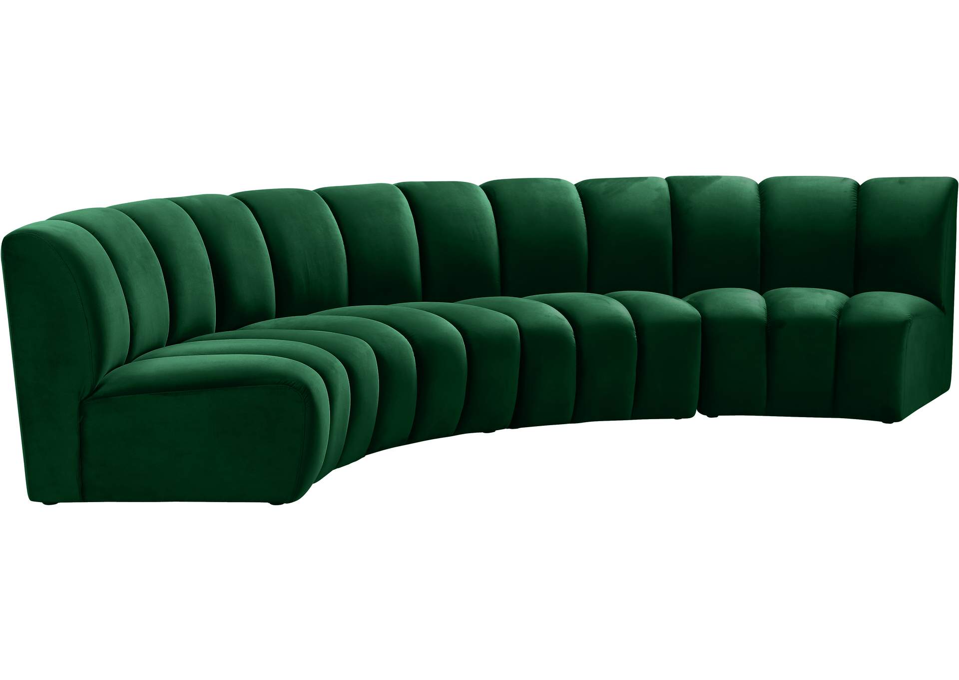 Infinity Green Velvet 4 Piece Modular Sectional,Meridian Furniture