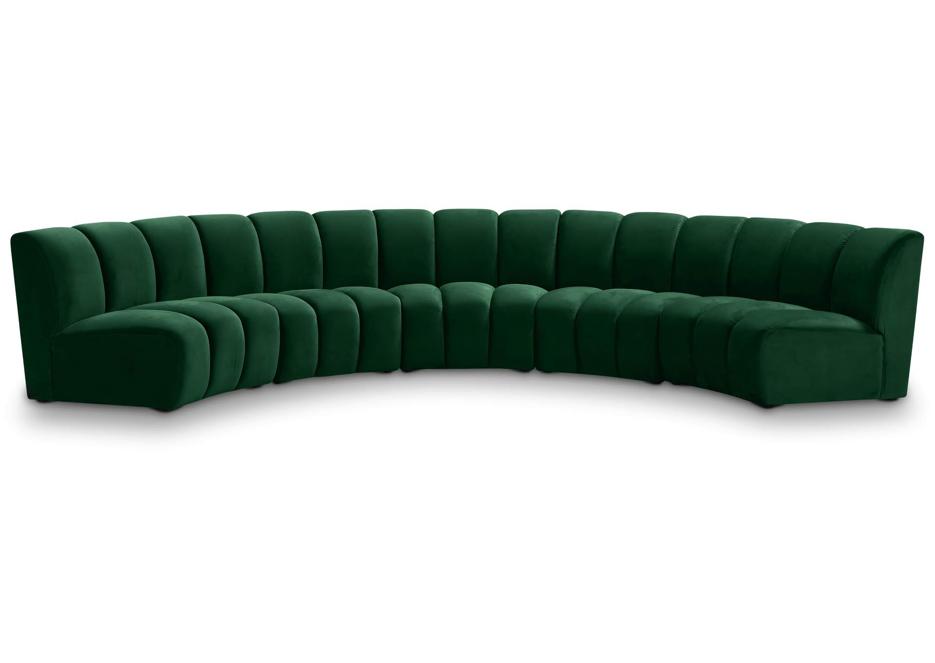 Infinity Green Velvet 5 Piece Modular Sectional,Meridian Furniture