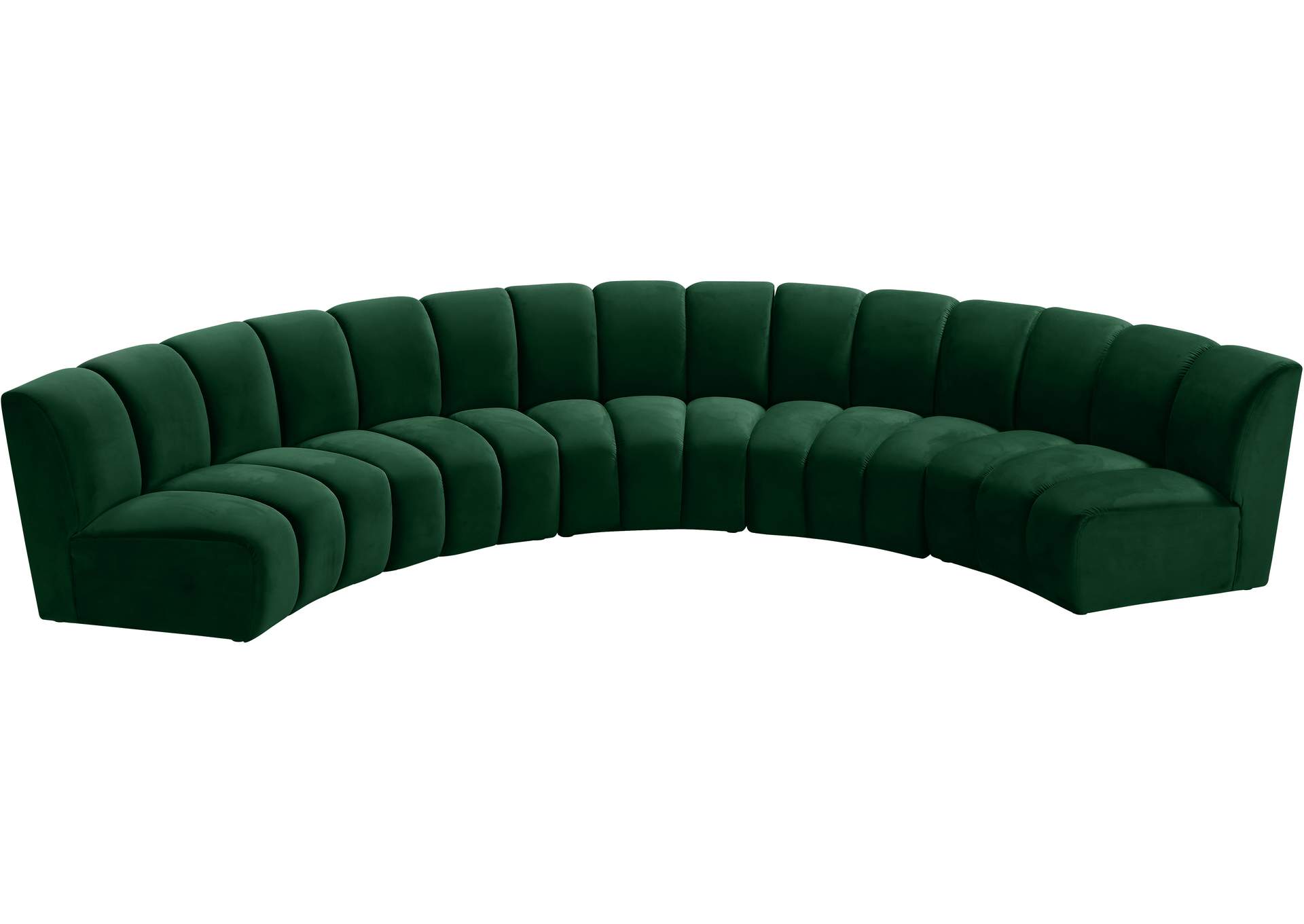 Infinity Green Velvet 5 Piece Modular Sectional,Meridian Furniture