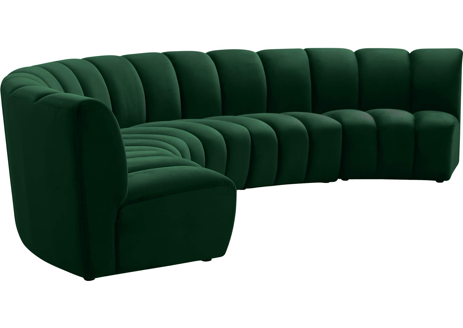 Infinity Green Velvet 5 Piece Modular Sectional,Meridian Furniture