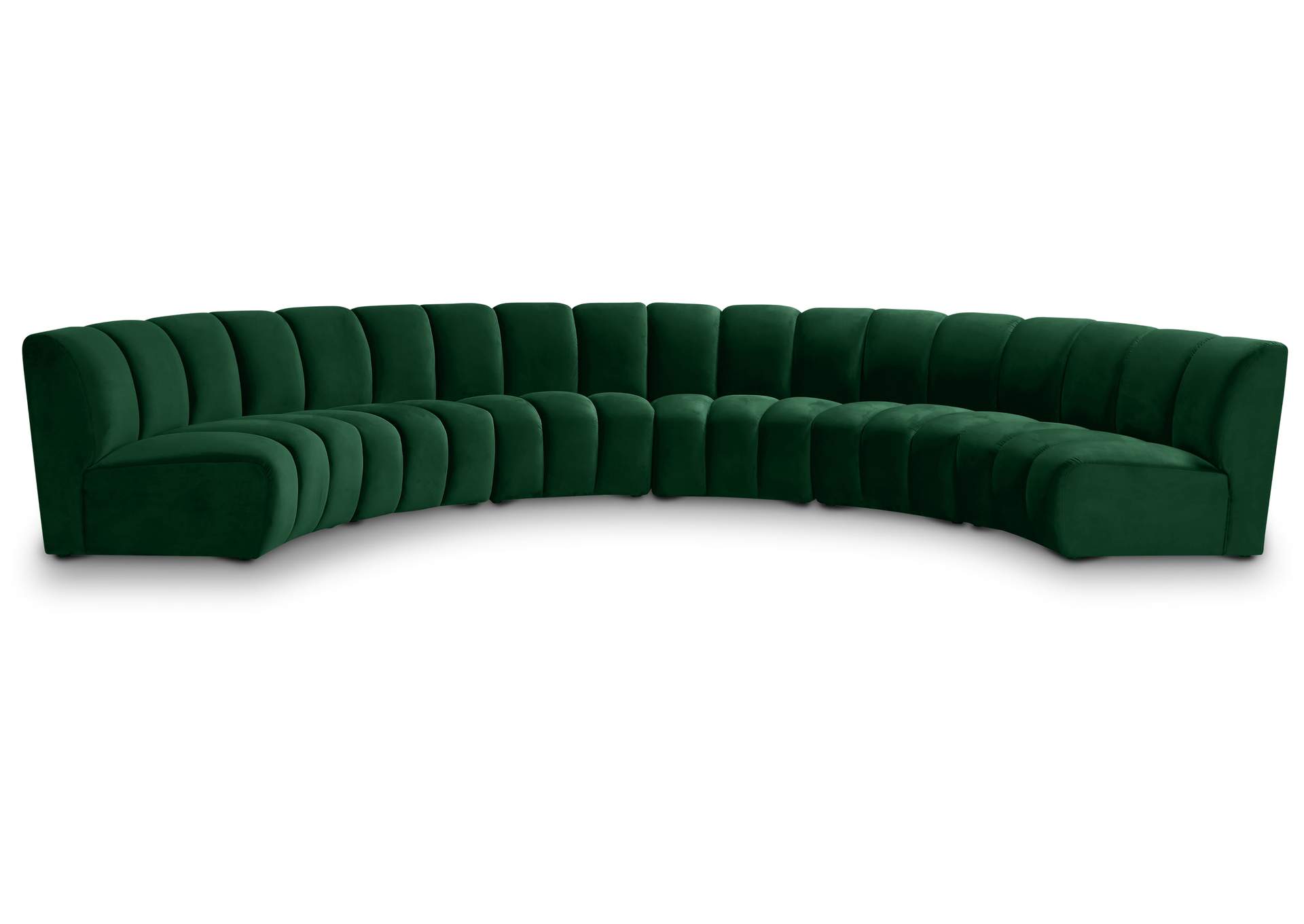 Infinity Green Velvet 6 Piece . Modular Sectional,Meridian Furniture