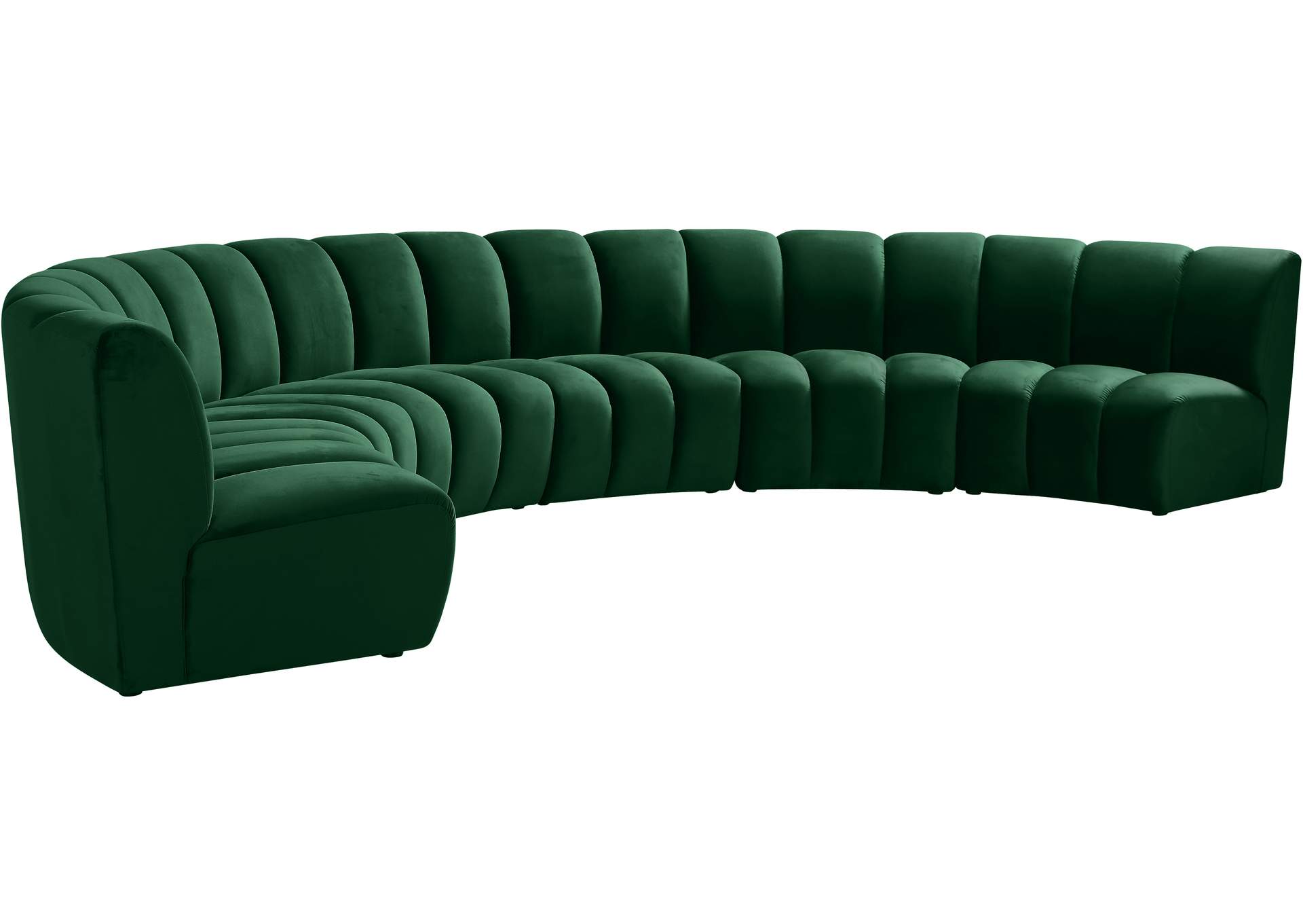 Infinity Green Velvet 6 Piece . Modular Sectional,Meridian Furniture