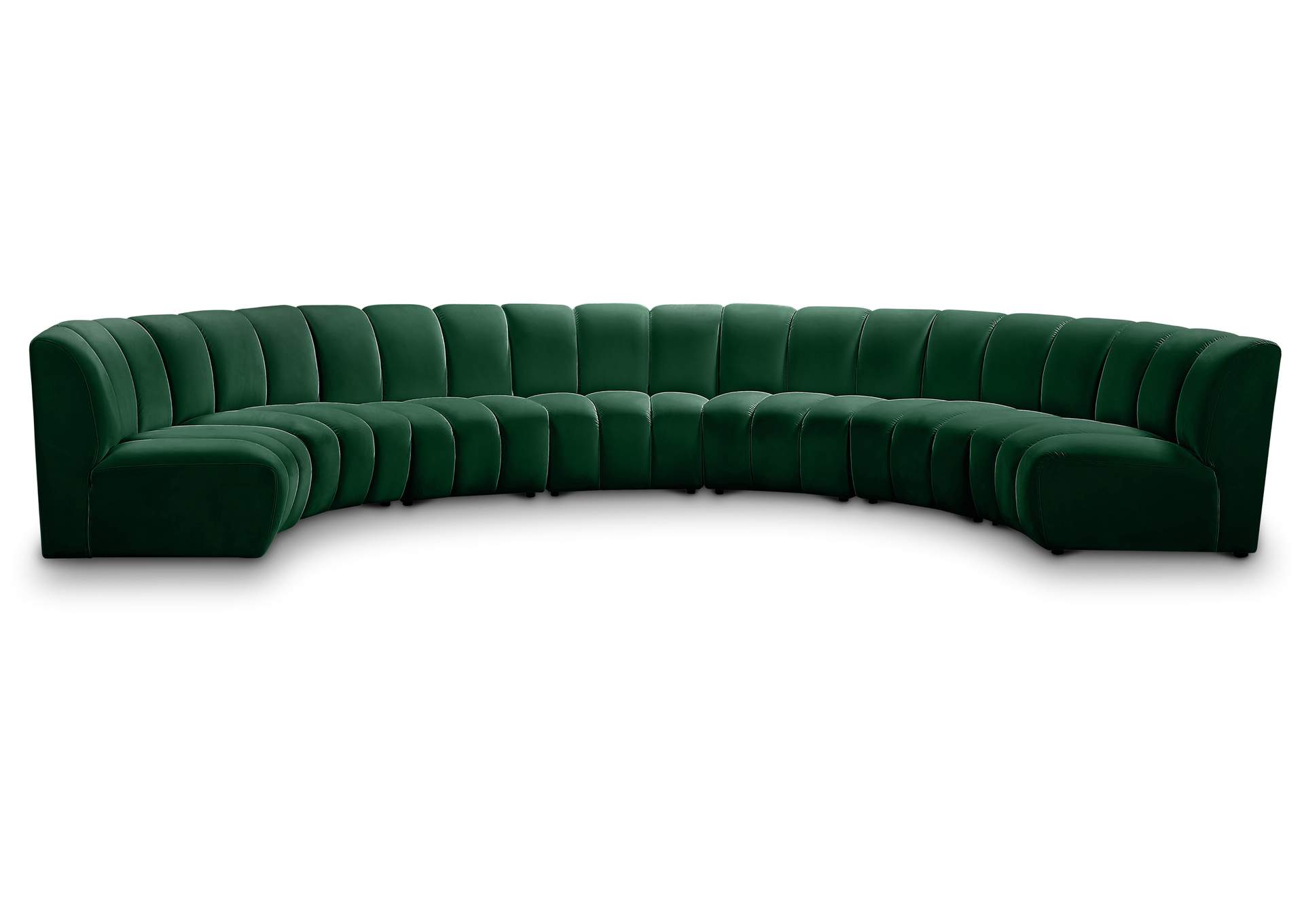 Infinity Green Velvet 7 Piece Modular Sectional,Meridian Furniture