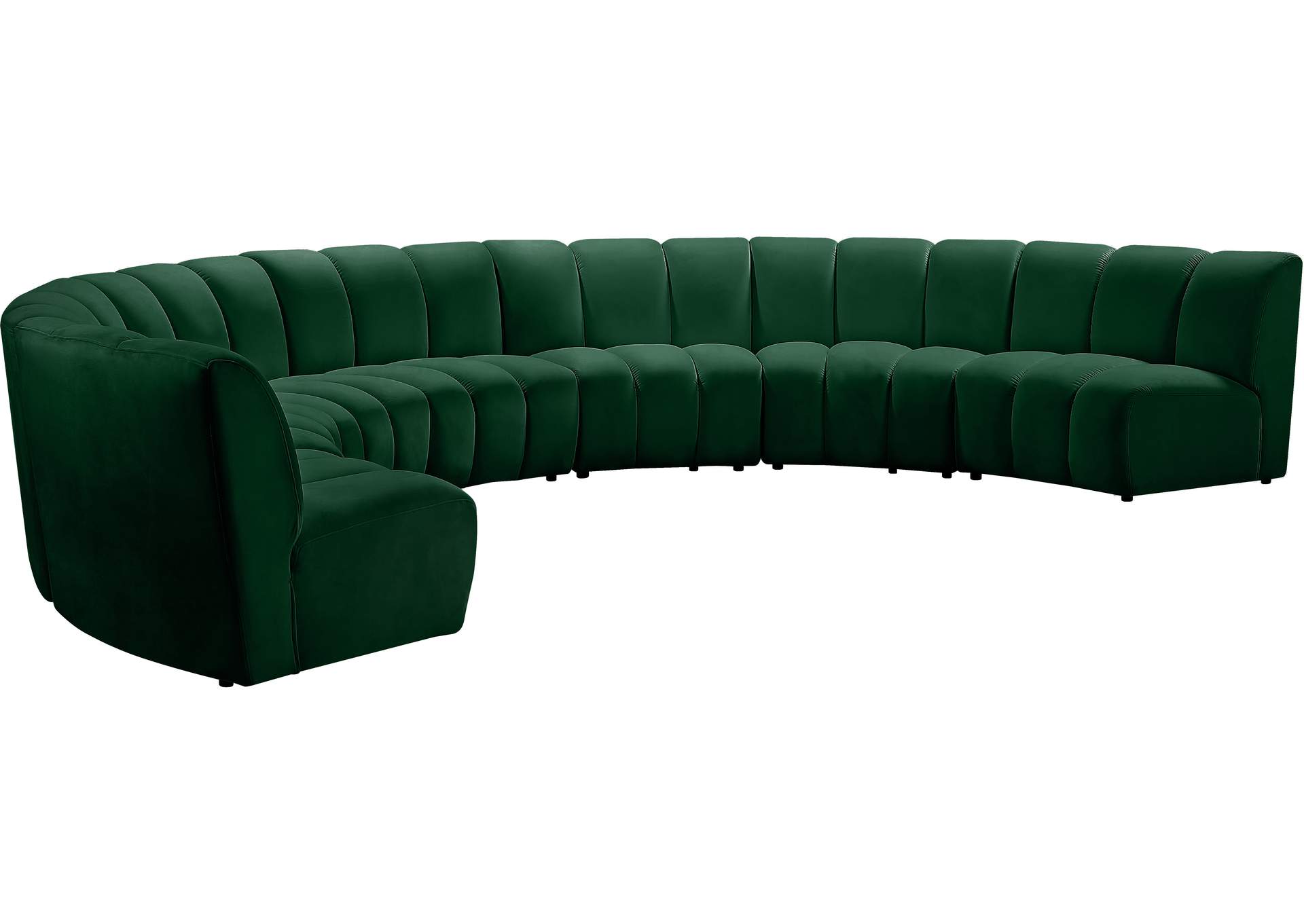 Infinity Green Velvet 7 Piece Modular Sectional,Meridian Furniture