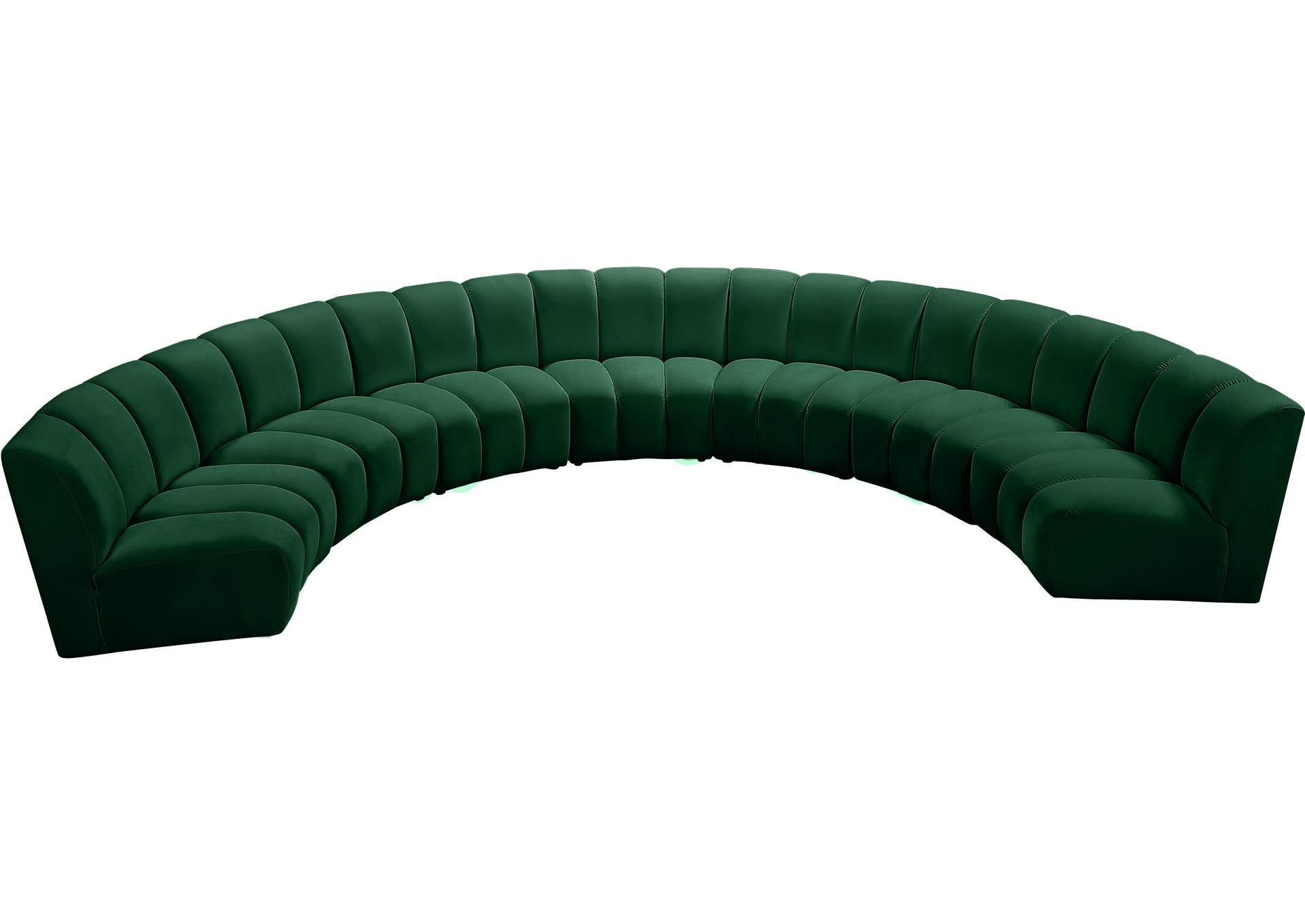 Infinity Green Velvet 7 Piece Modular Sectional,Meridian Furniture