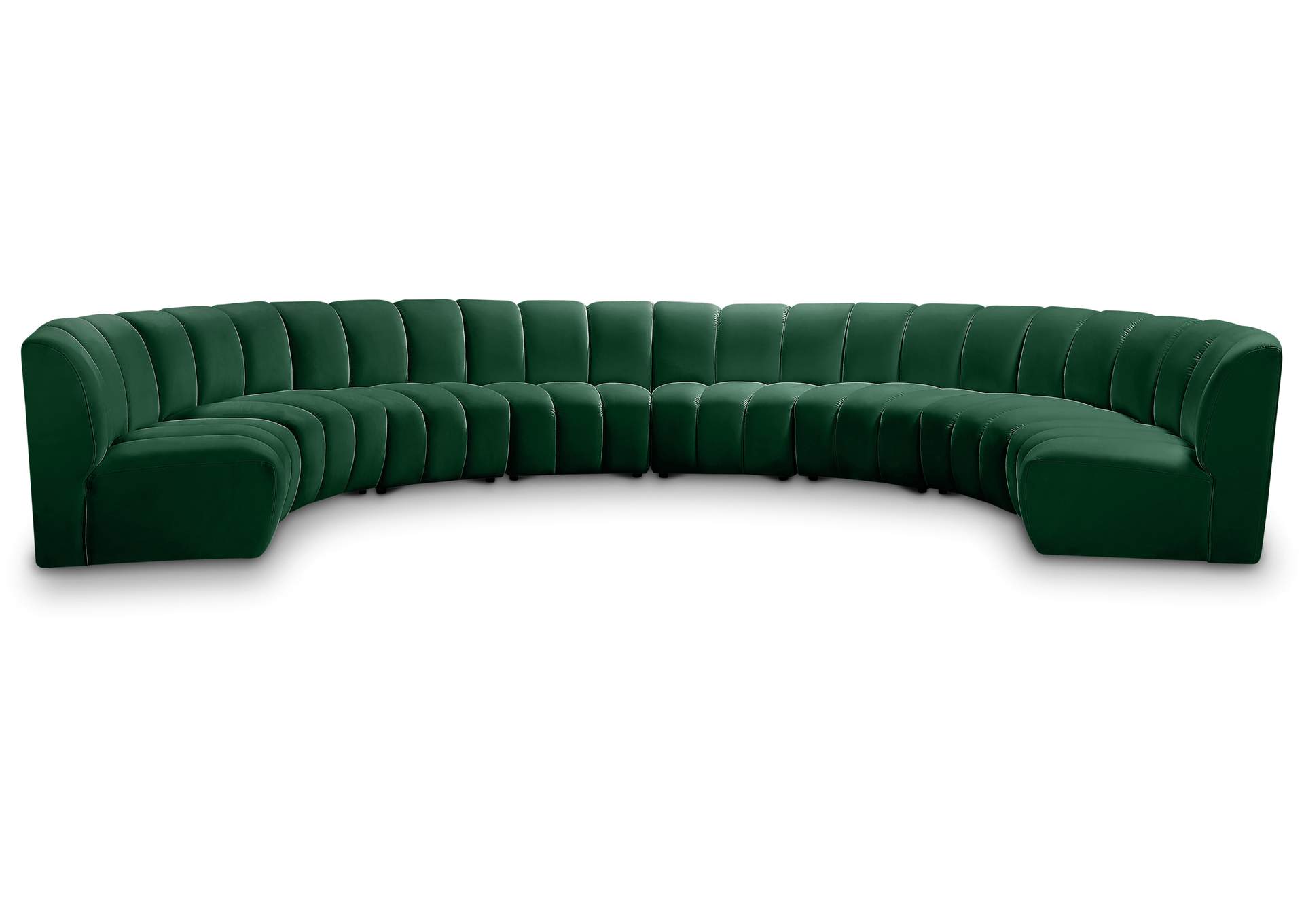 Infinity Green Velvet 8 Piece Modular Sectional,Meridian Furniture