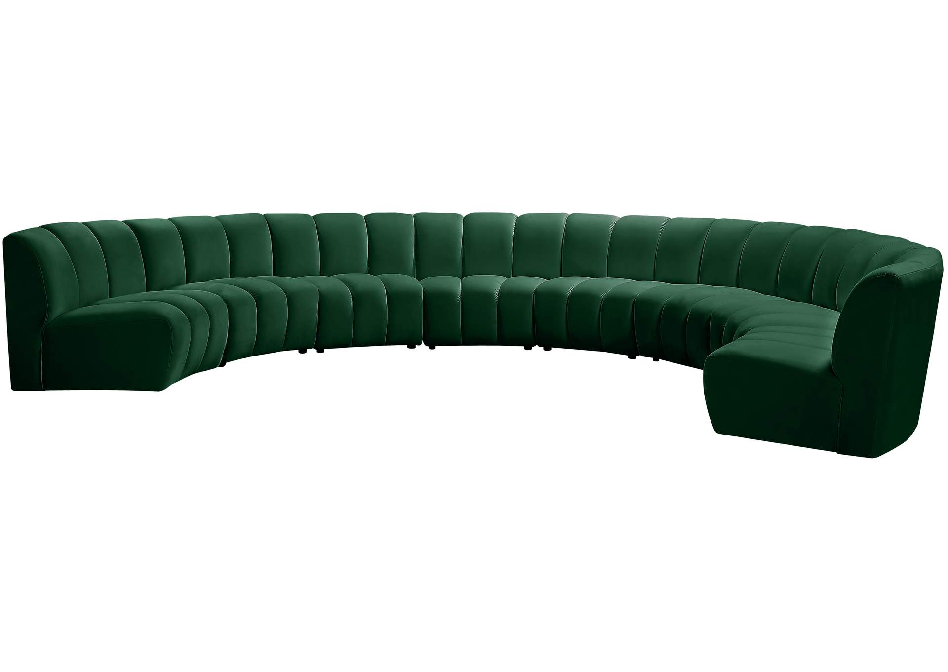 Infinity Green Velvet 8 Piece Modular Sectional,Meridian Furniture