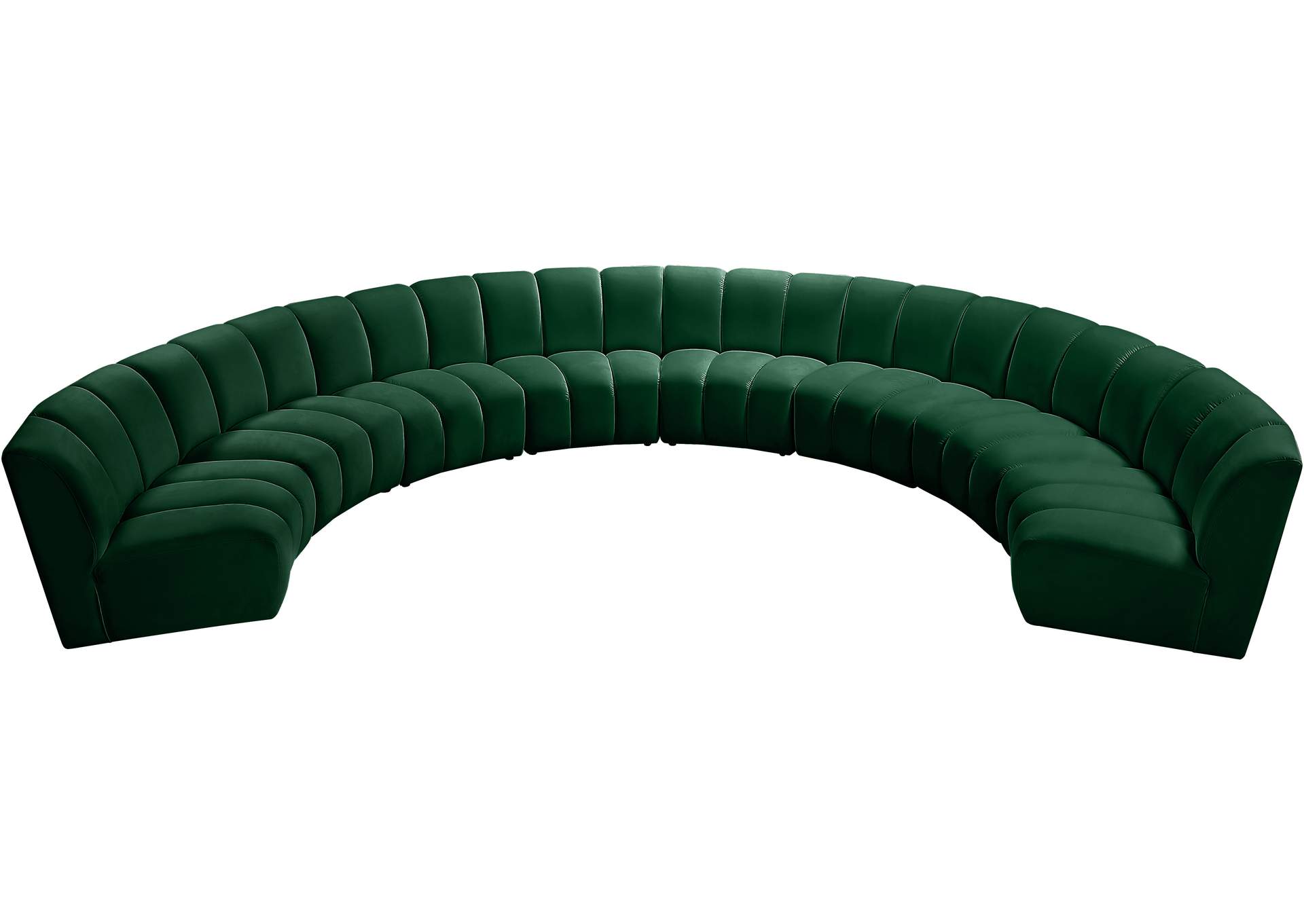 Infinity Green Velvet 8 Piece Modular Sectional,Meridian Furniture