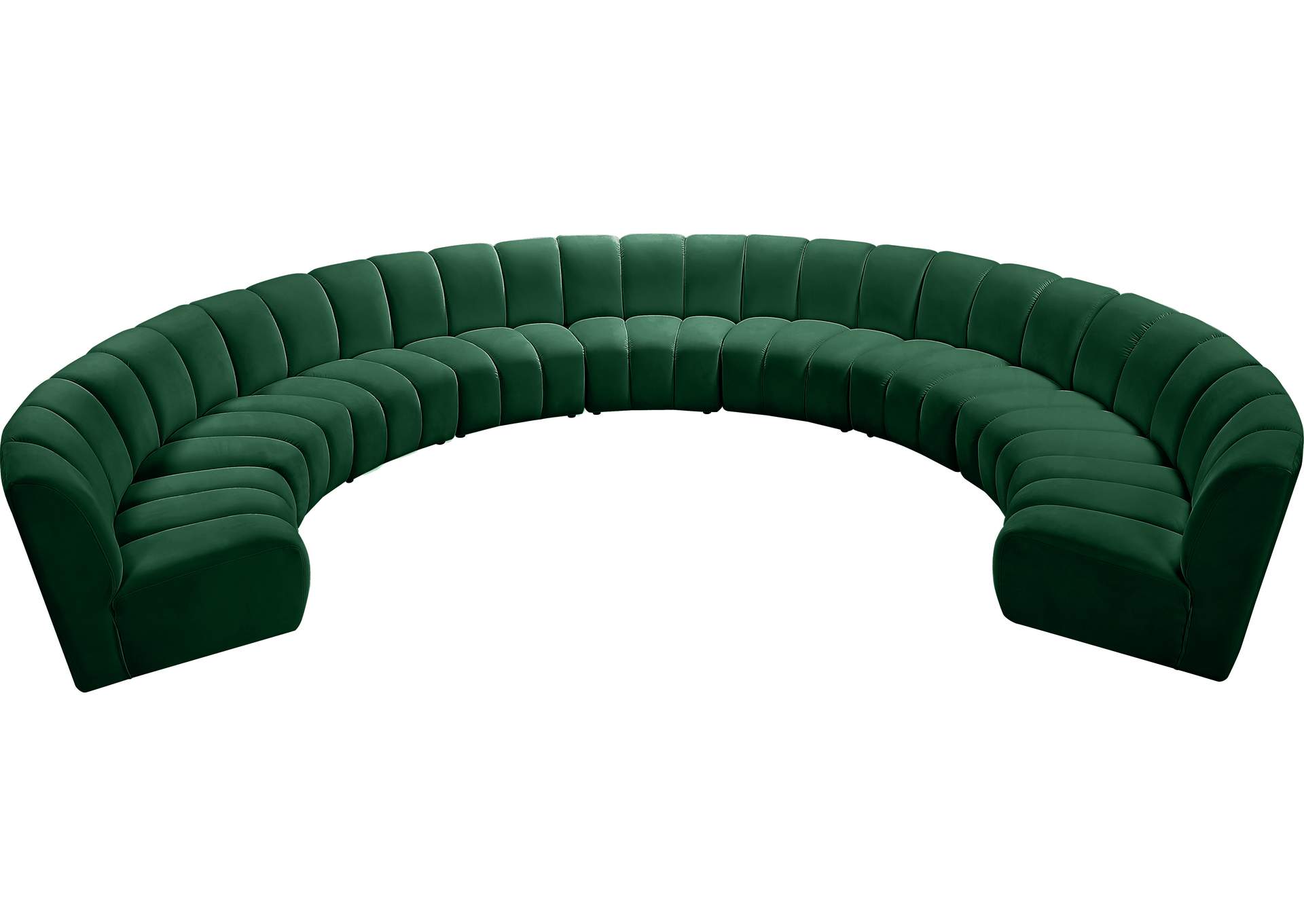 Infinity Green Velvet 9 Piece Modular Sectional,Meridian Furniture