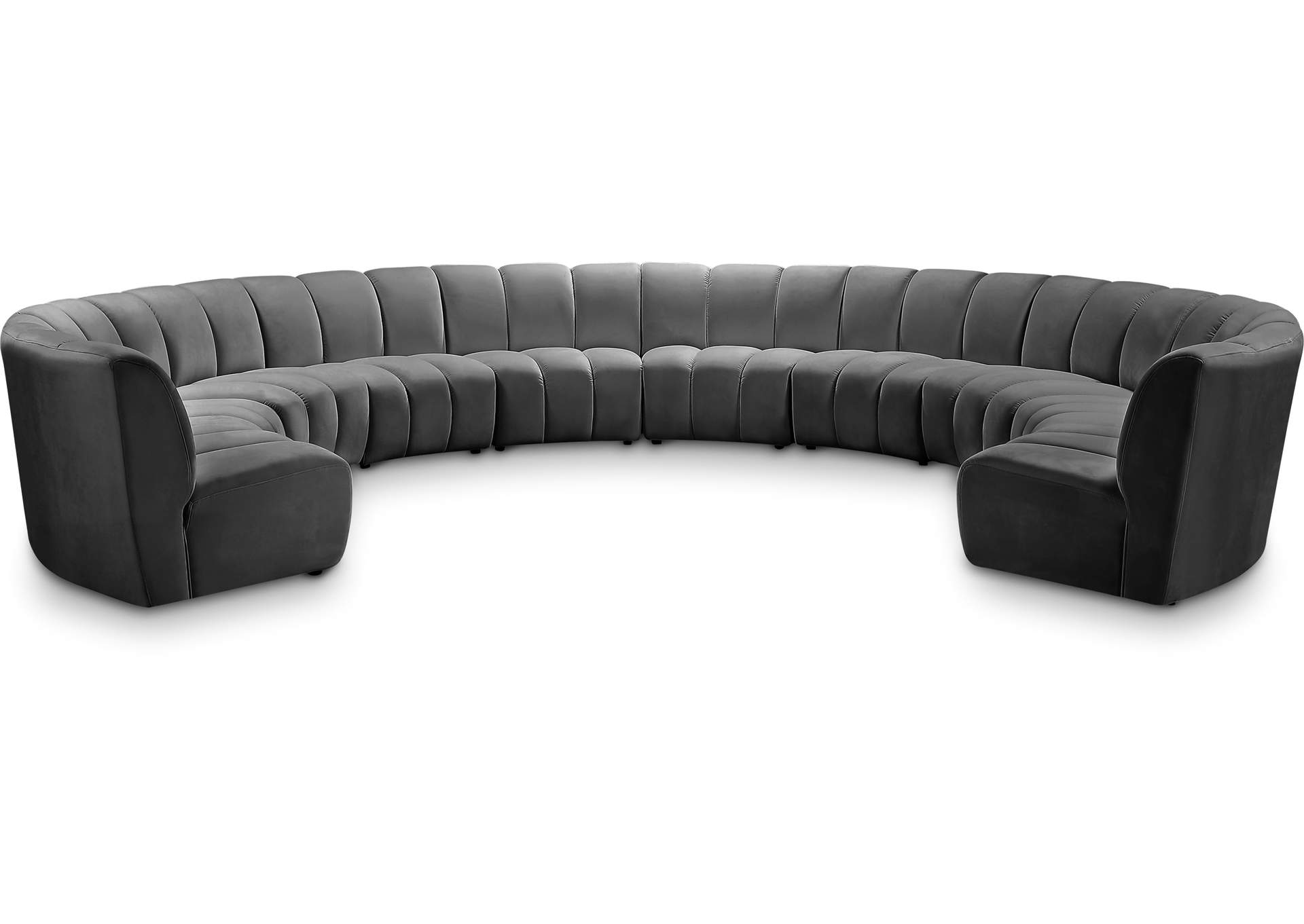 Infinity Grey Velvet 10 Piece Modular Sectional,Meridian Furniture