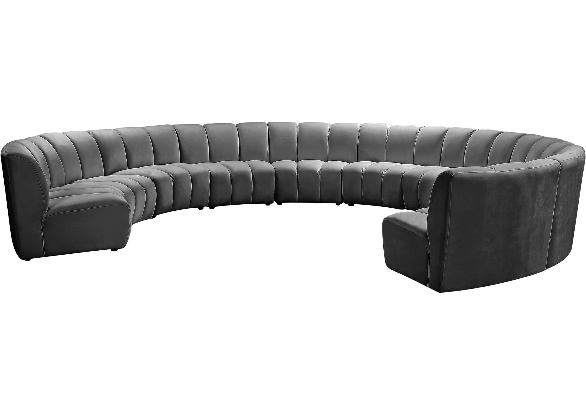 Infinity Grey Velvet 10 Piece Modular Sectional,Meridian Furniture